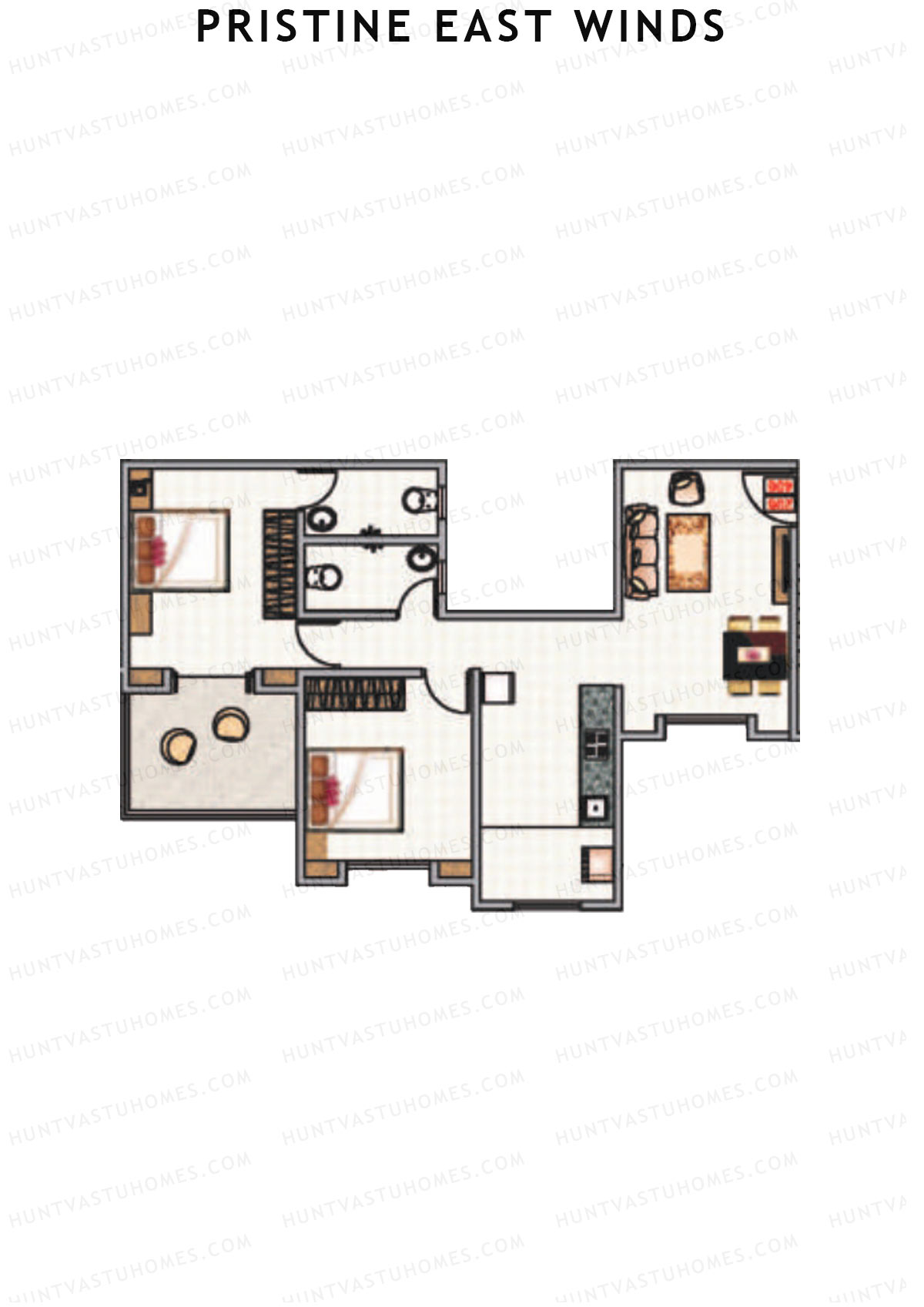 Pristine East Winds Wing A Unit 3 Floor Plan