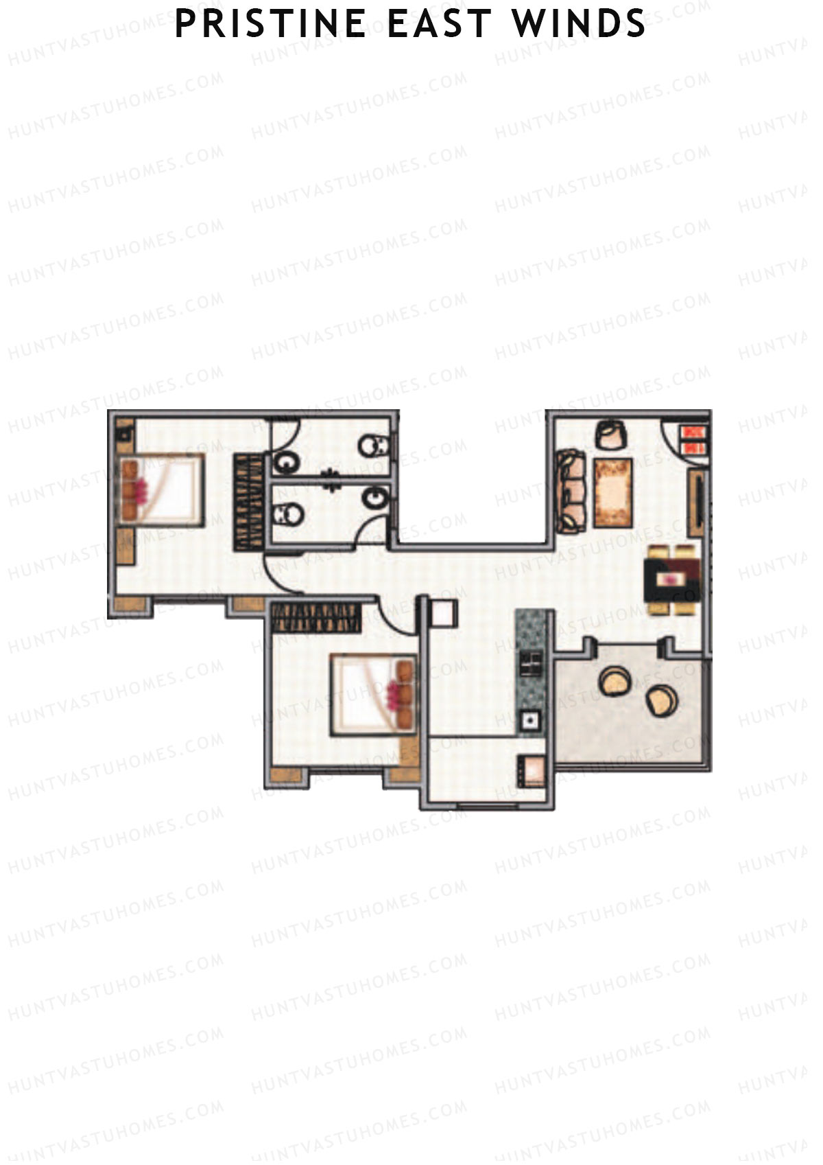 Pristine East Winds Wing A Unit 3 Floor Plan