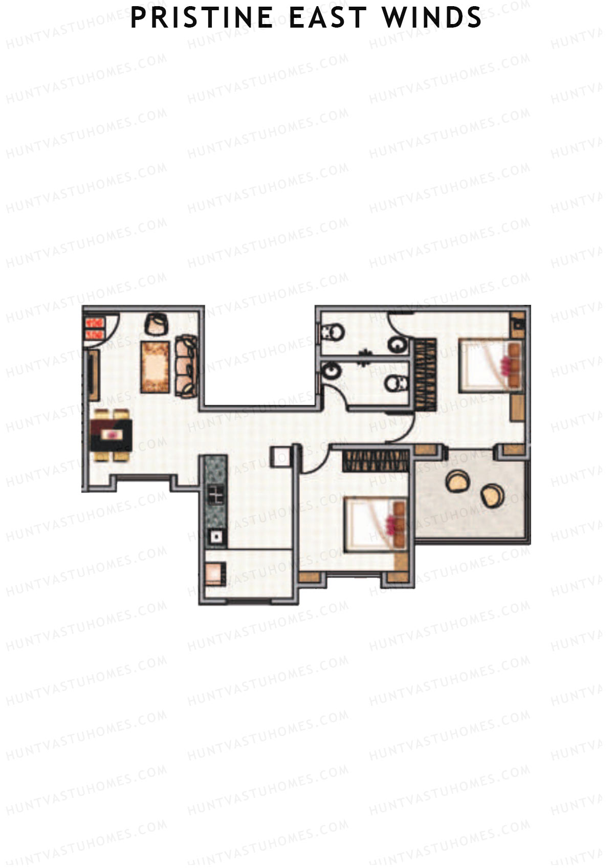 Pristine East Winds Wing A Unit 5 Floor Plan