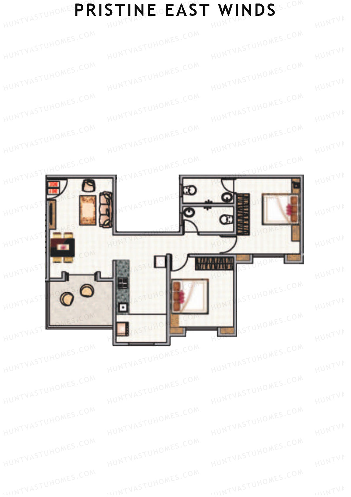 Pristine East Winds Wing A Unit 5 Floor Plan