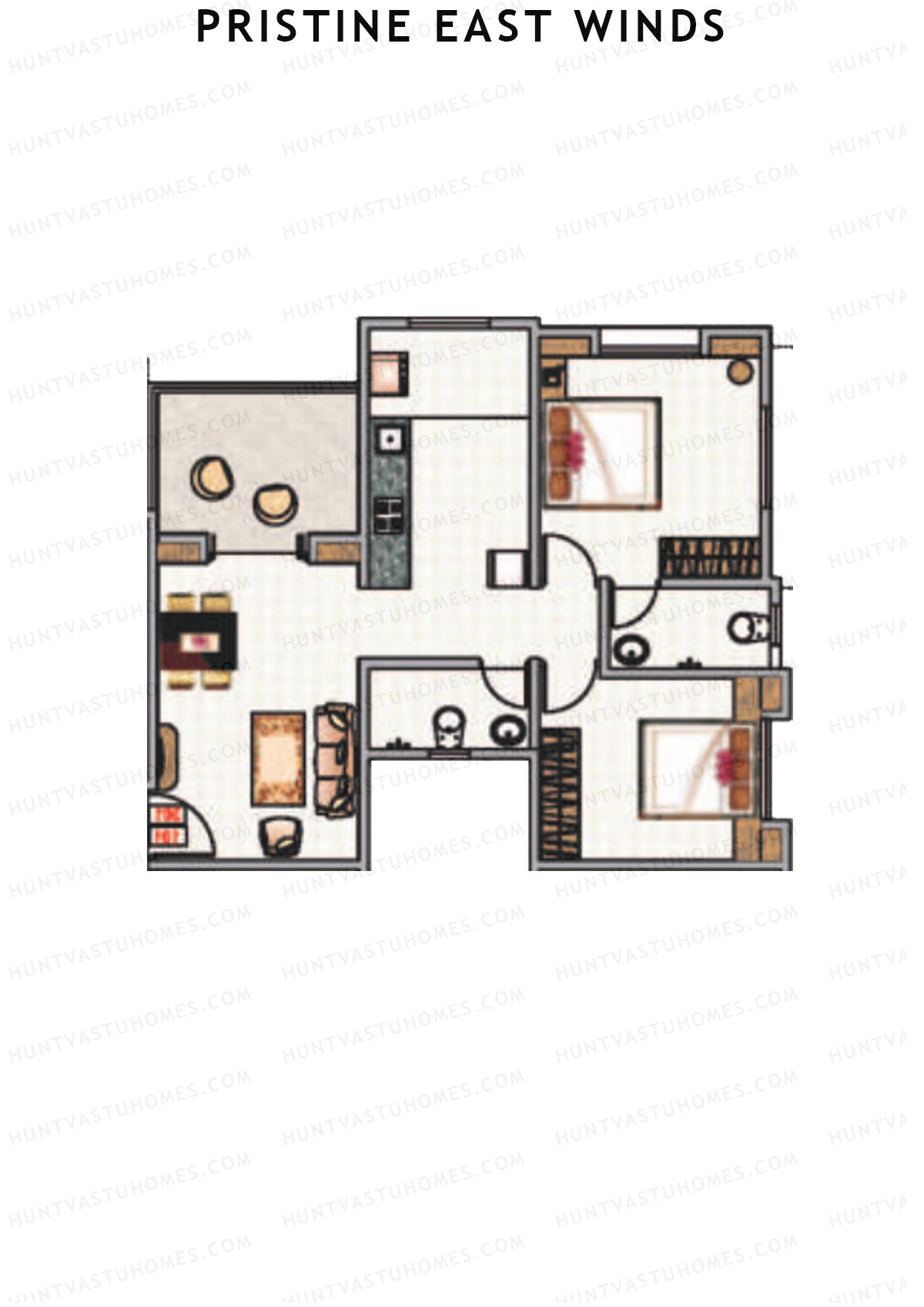 Pristine East Winds Wing A Unit 8 Floor Plan