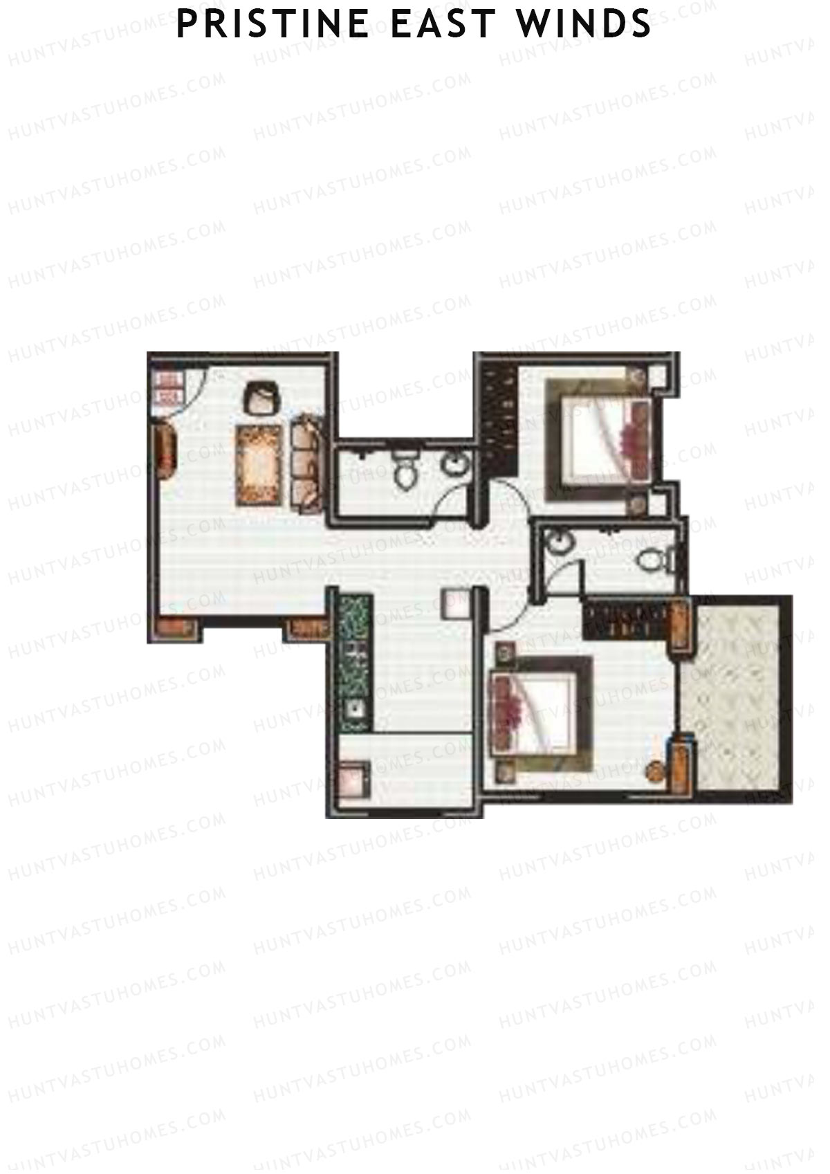 Pristine East Winds Wing B Unit 11 Floor Plan