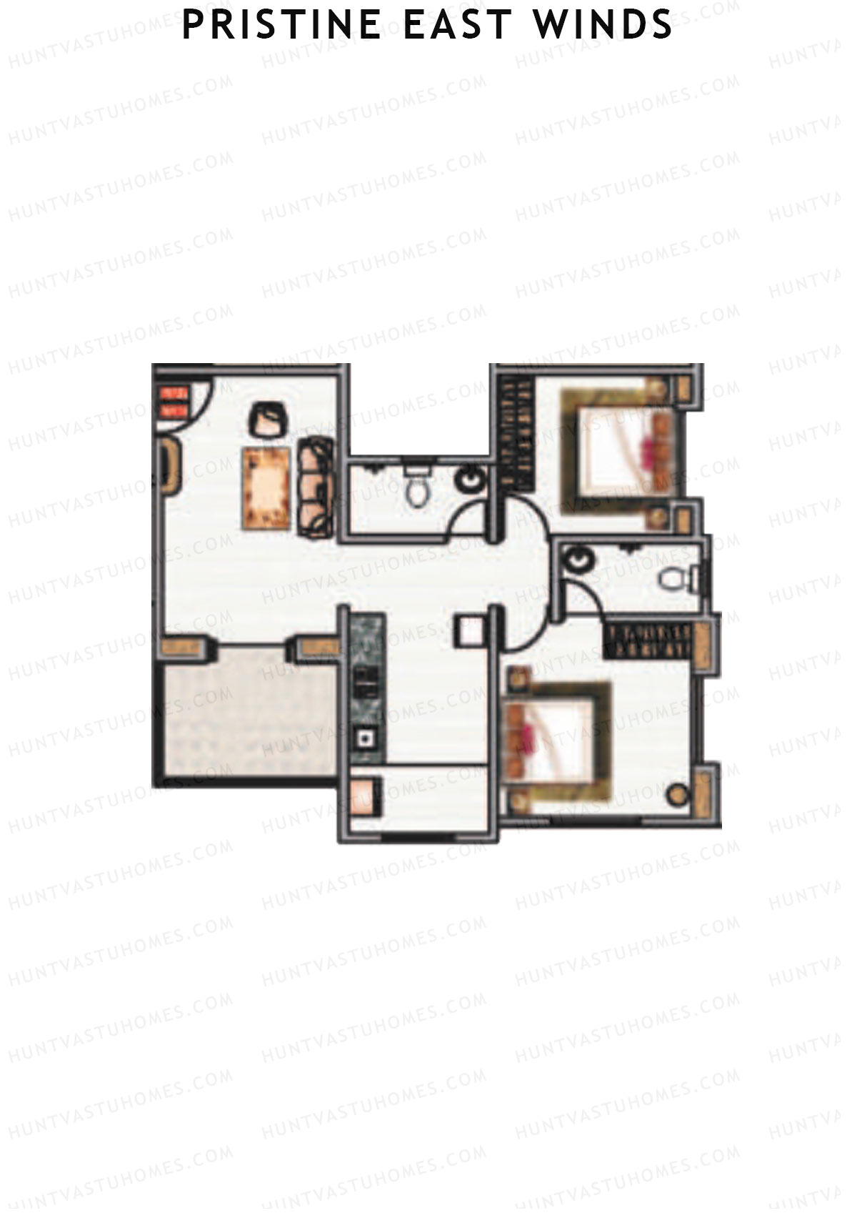 Pristine East Winds Wing B Unit 11 Floor Plan