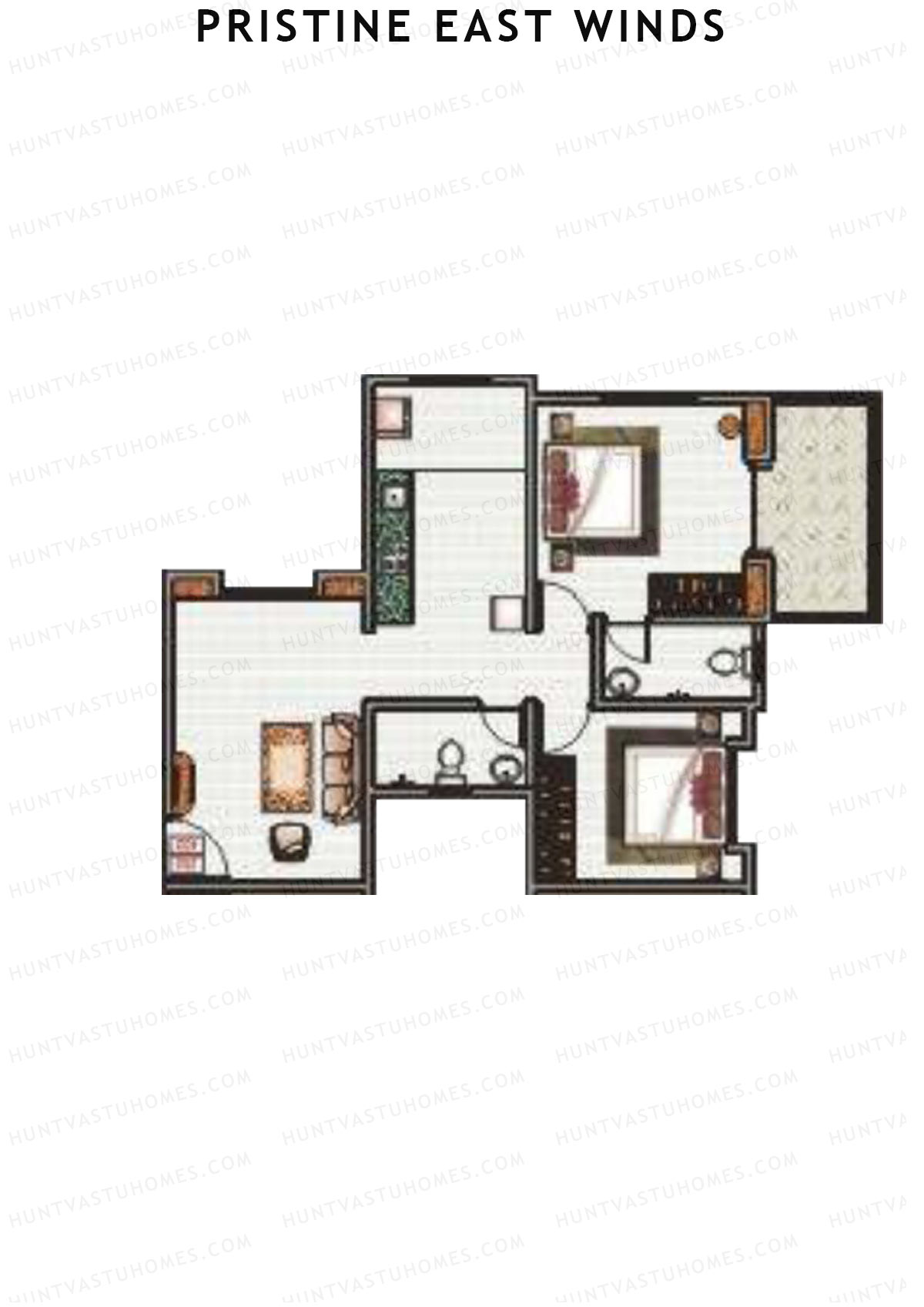 Pristine East Winds Wing B Unit 12 Floor Plan