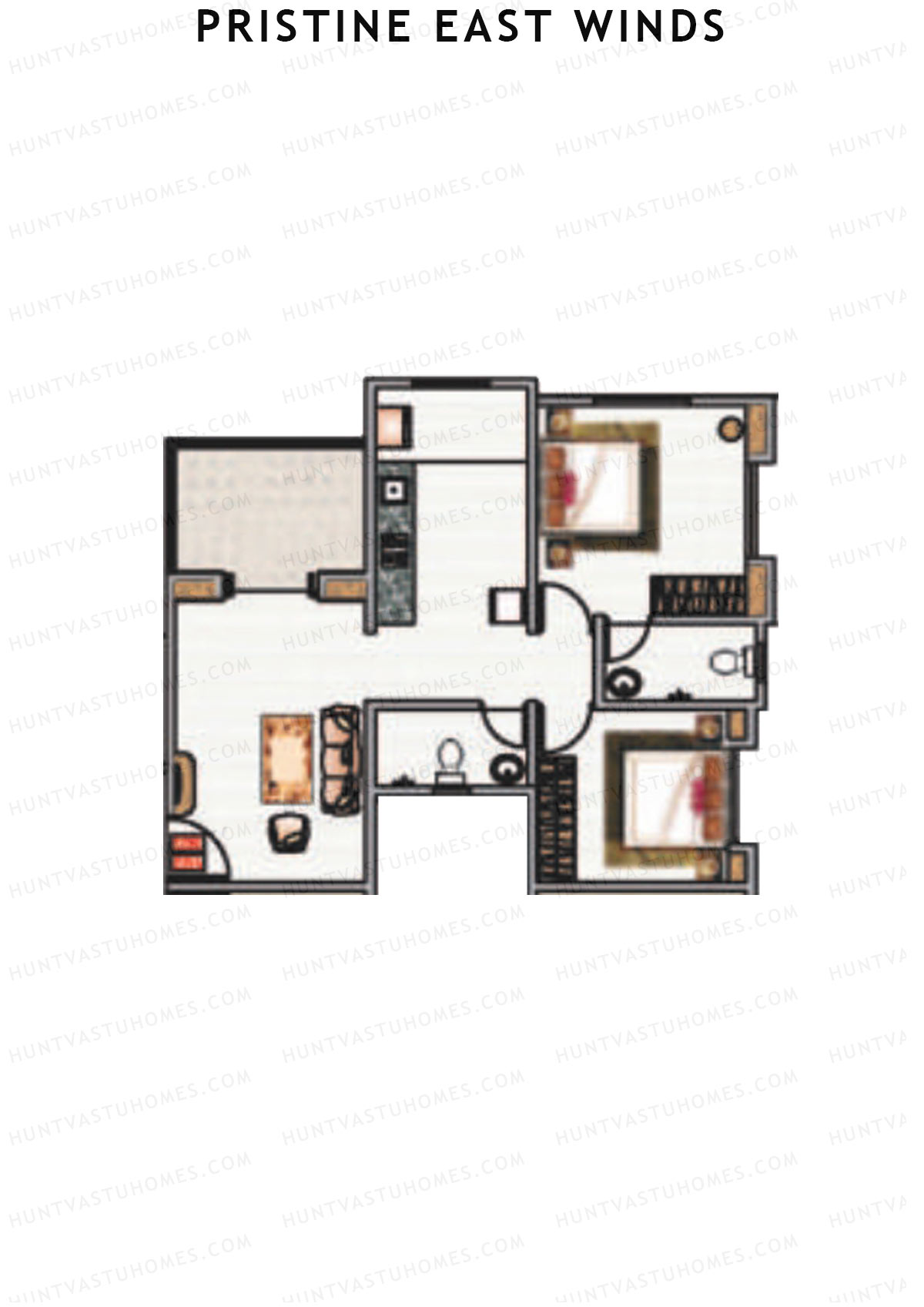 Pristine East Winds Wing B Unit 12 Floor Plan