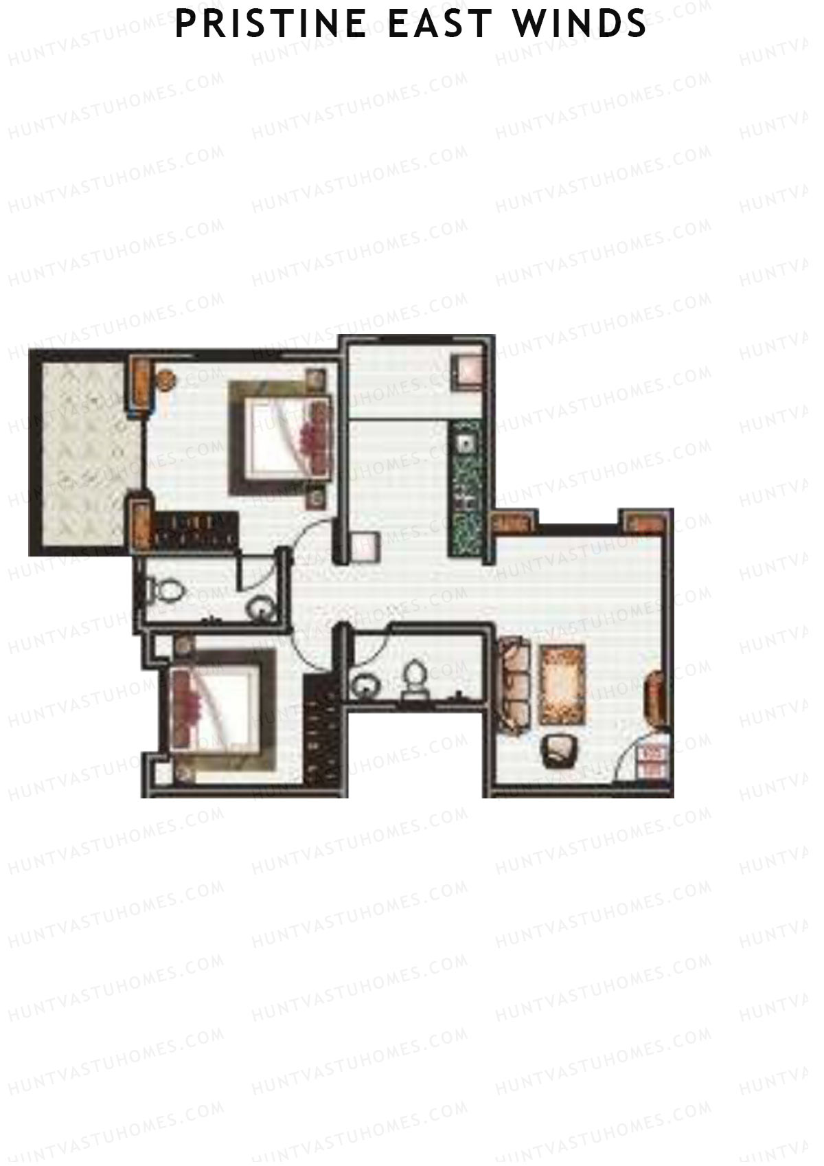 Pristine East Winds Wing B Unit 1 Floor Plan