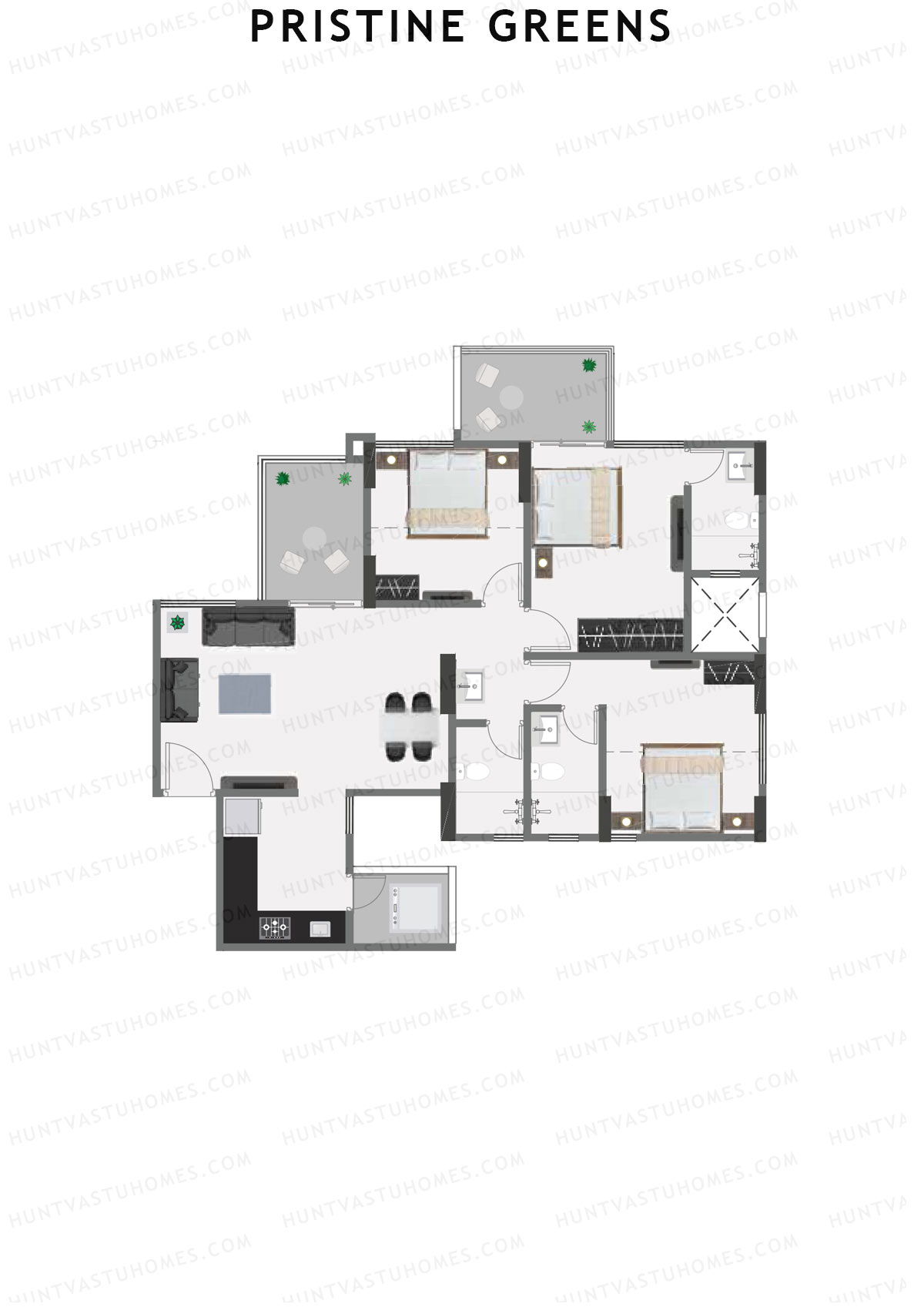 Pristine Greens Wing G Unit 1 Floor Plan