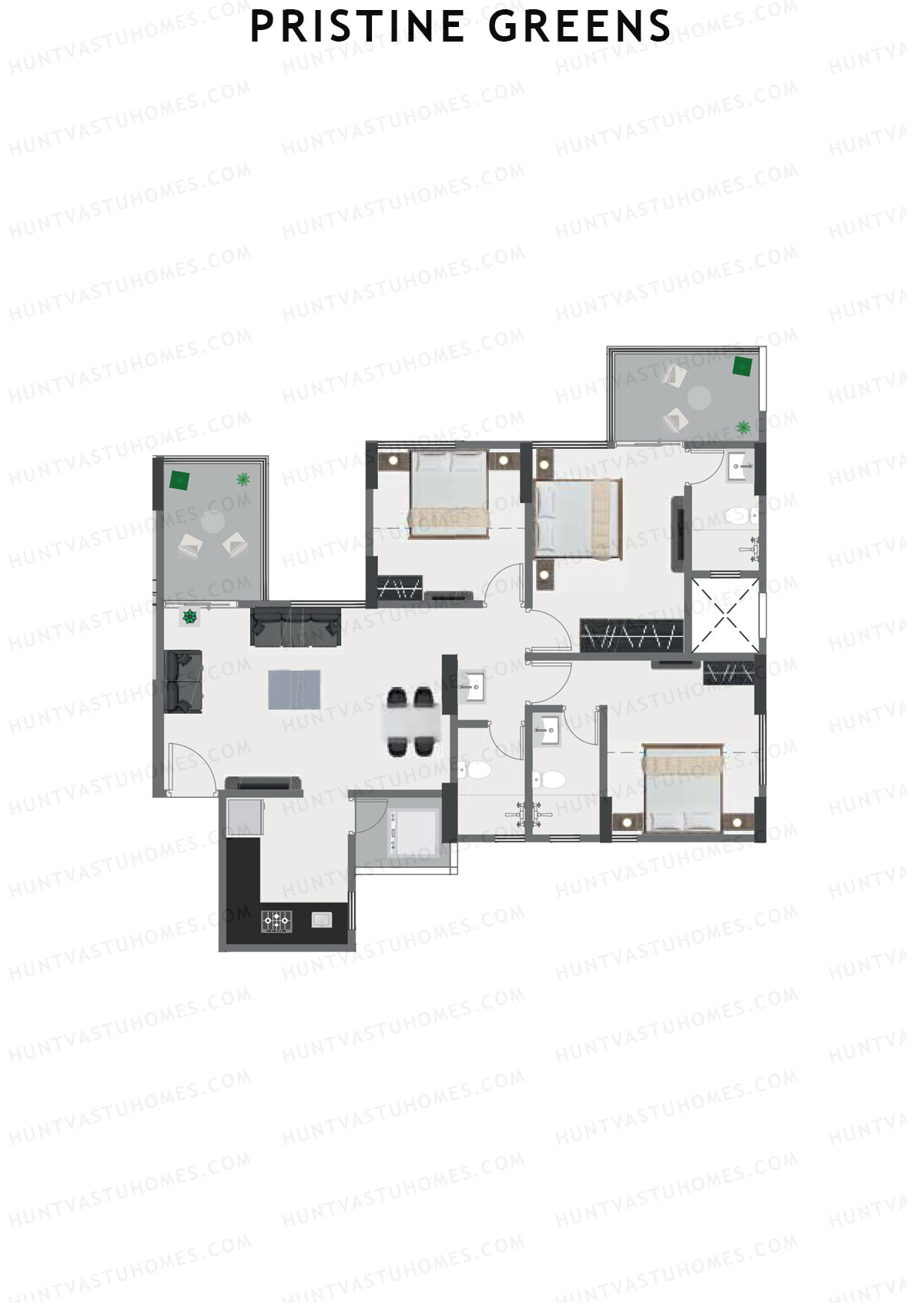 Pristine Greens Wing G Unit 1 Floor Plan
