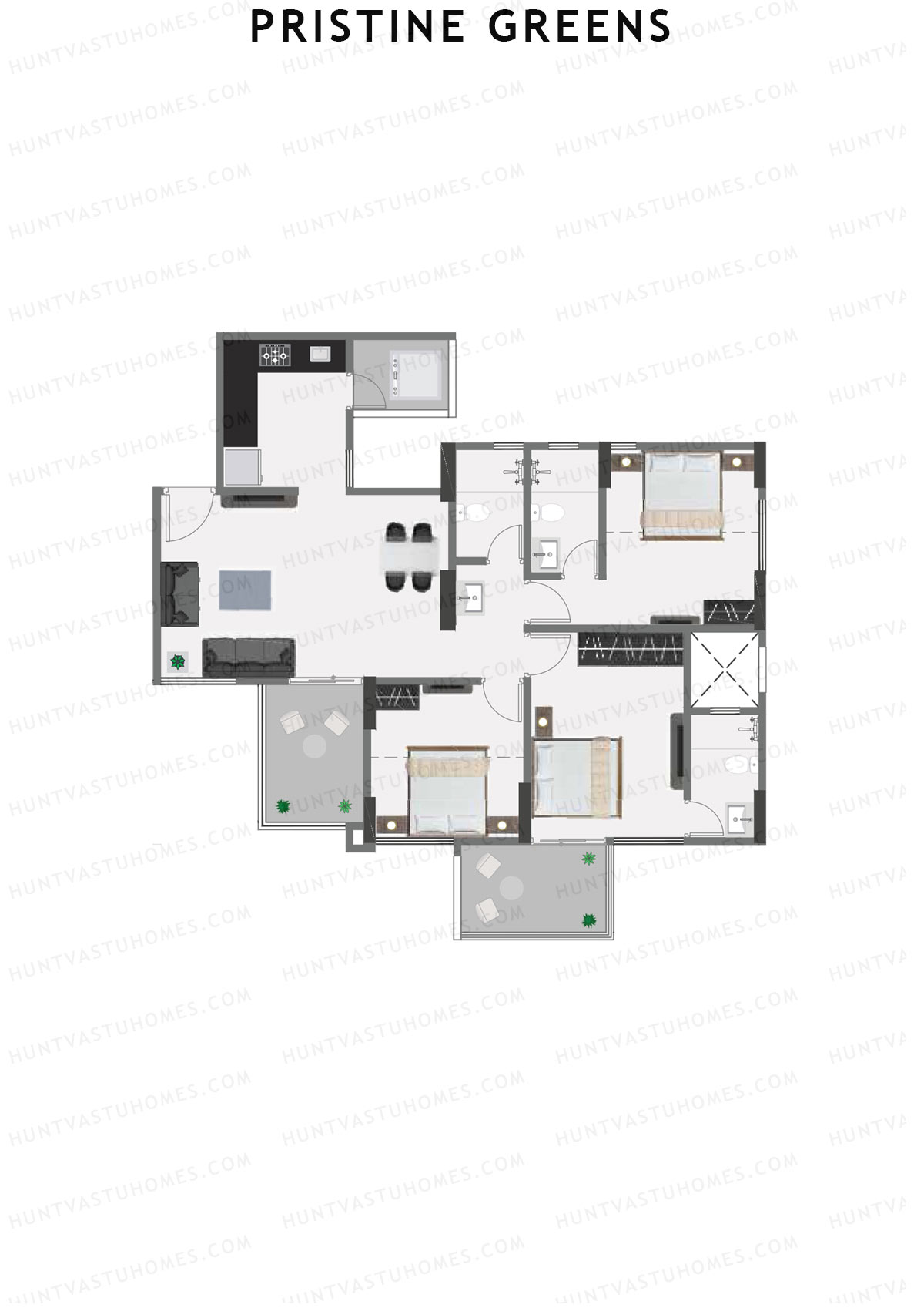 Pristine Greens Wing G Unit 2 Floor Plan