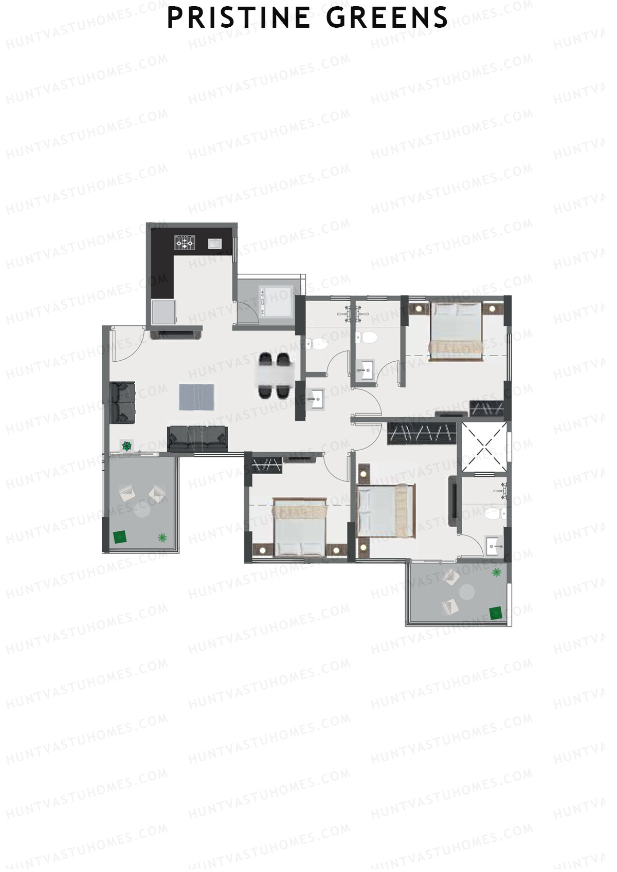 Pristine Greens Wing G Unit 2 Floor Plan