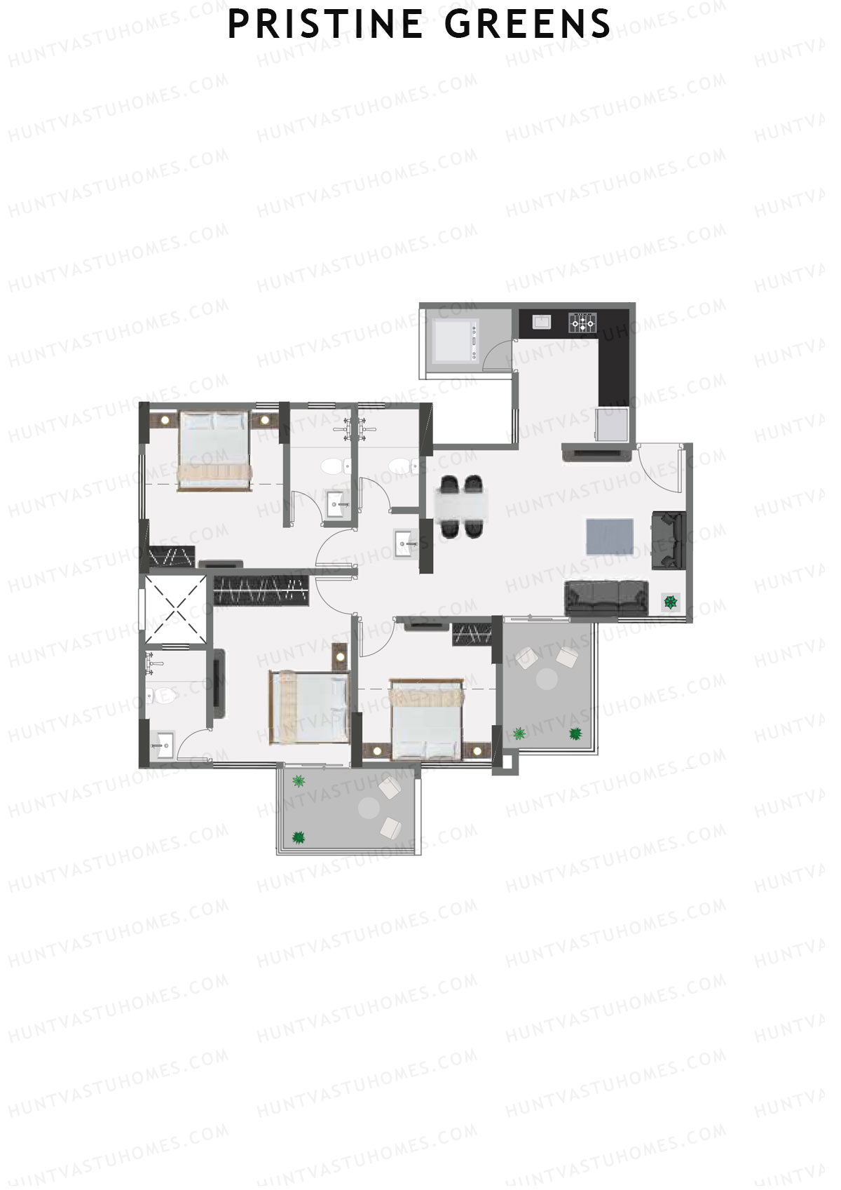 Pristine Greens Wing G Unit 3 Floor Plan