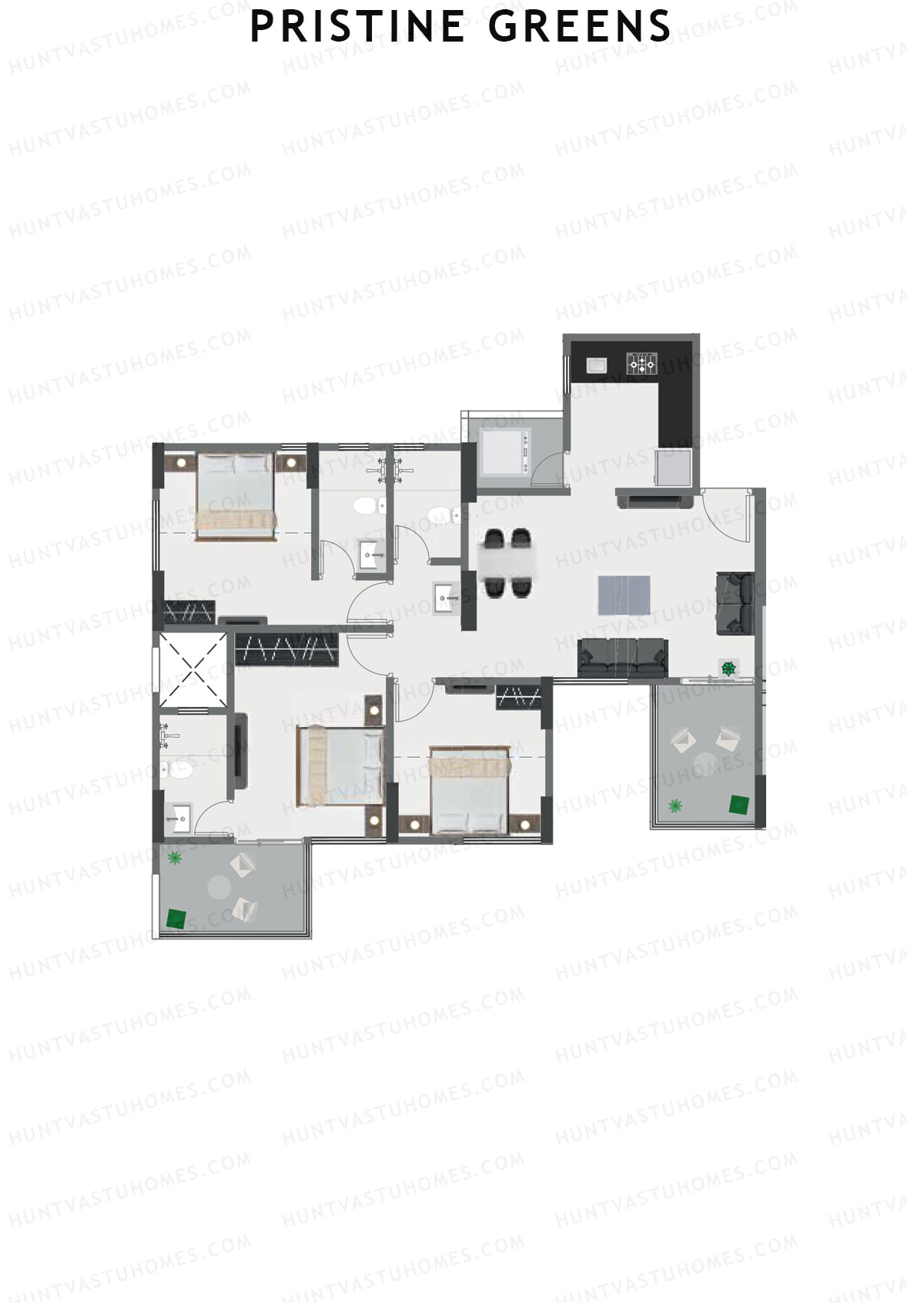 Pristine Greens Wing G Unit 3 Floor Plan