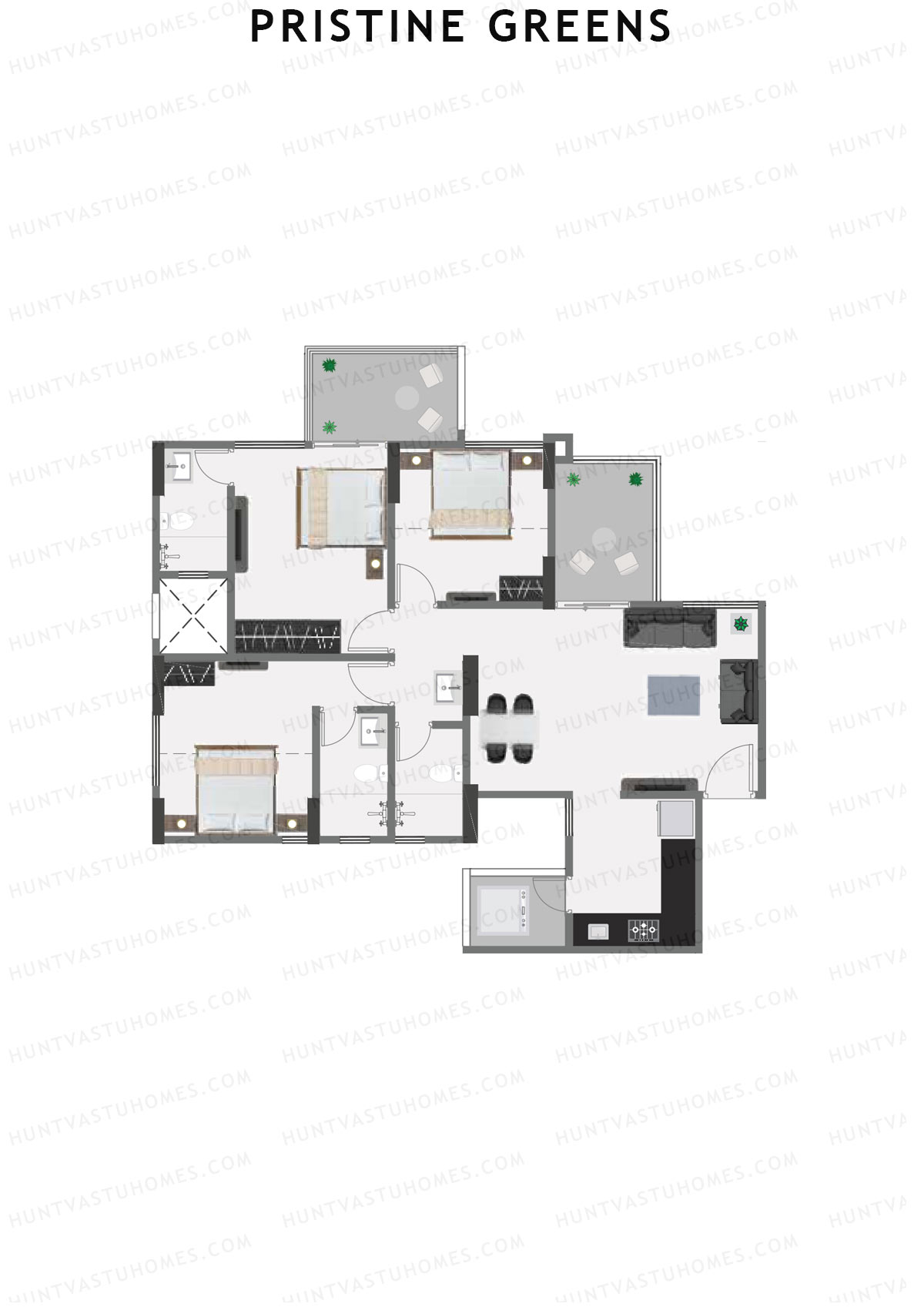 Pristine Greens Wing G Unit 4 Floor Plan