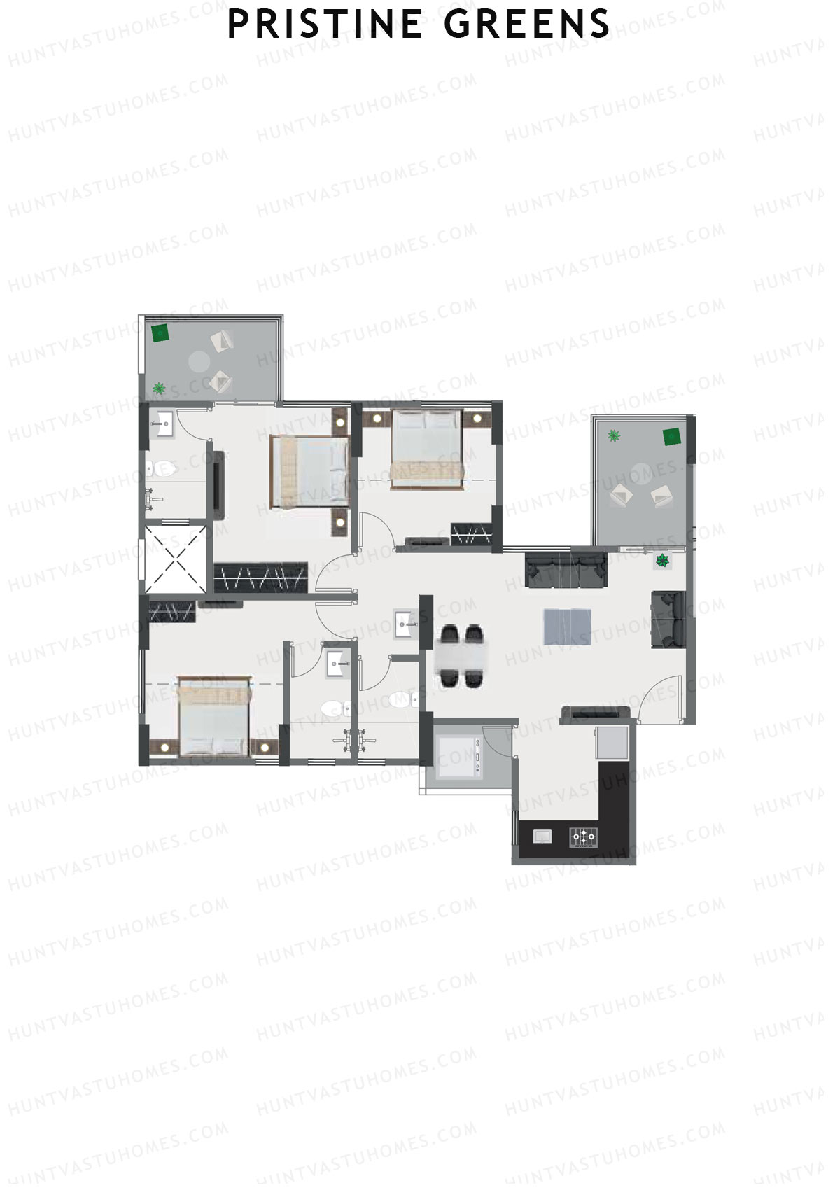 Pristine Greens Wing G Unit 4 Floor Plan