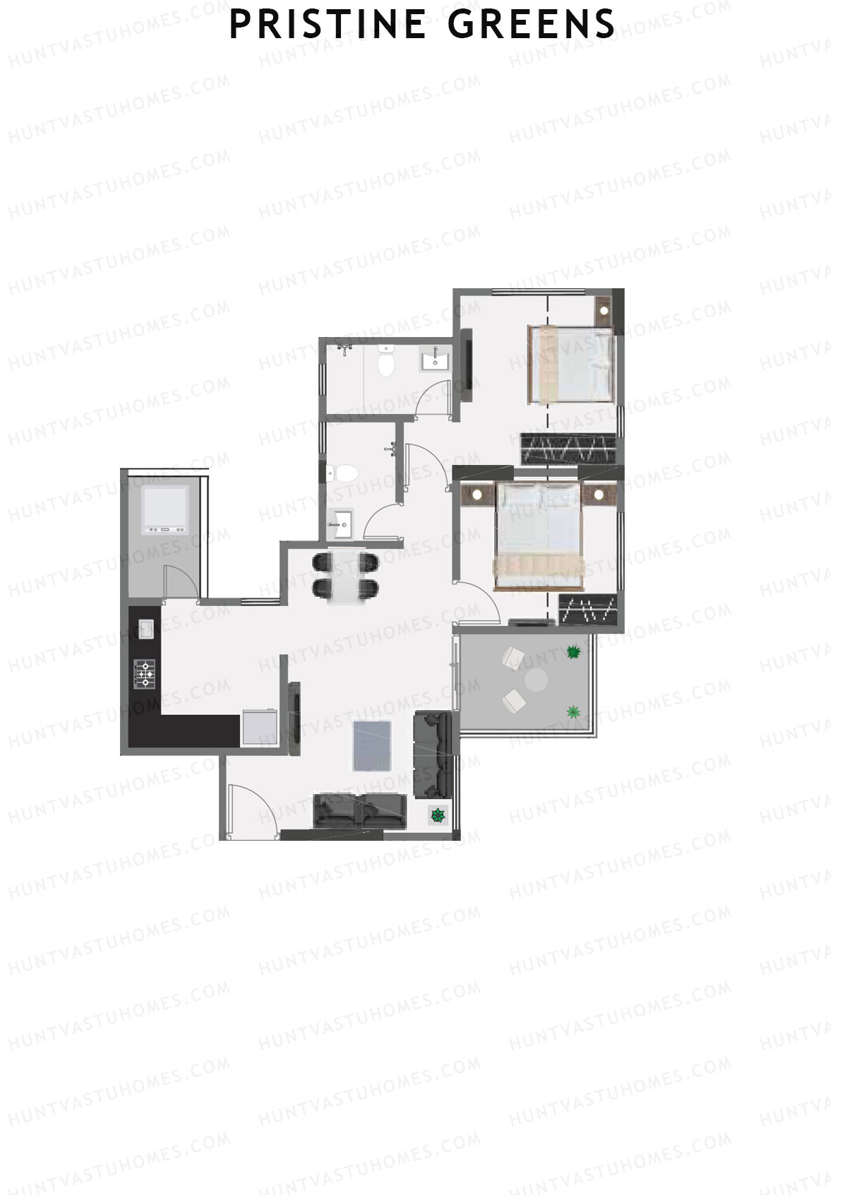 Pristine Greens Wing H Unit 4 Floor Plan