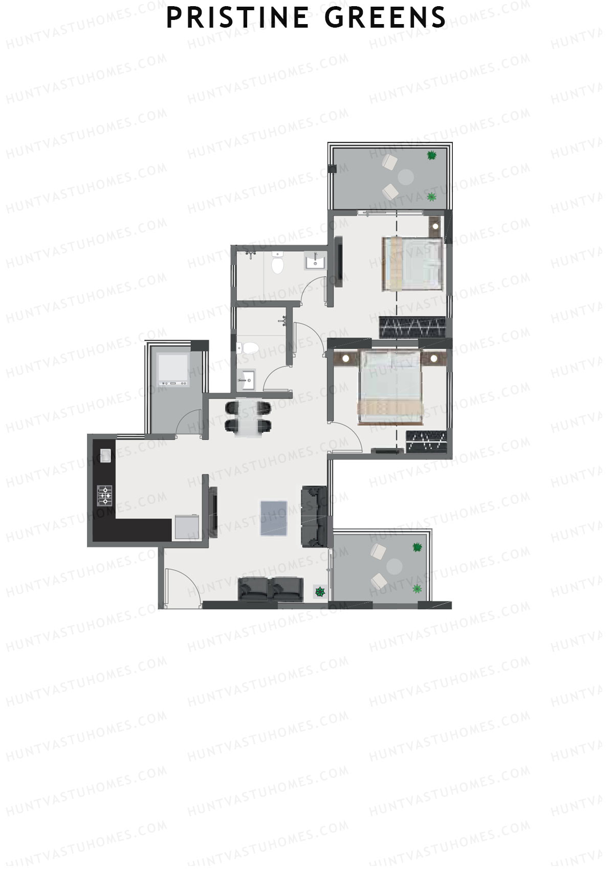 Pristine Greens Wing H Unit 4 Floor Plan