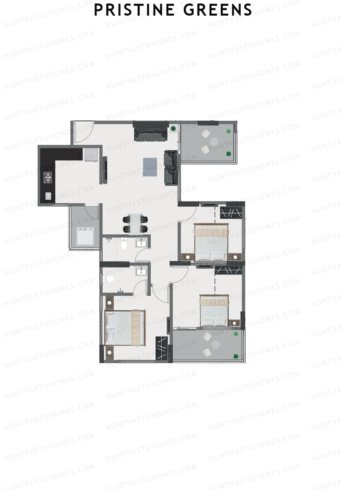 Pristine Greens Wing H Unit 5 Floor Plan
