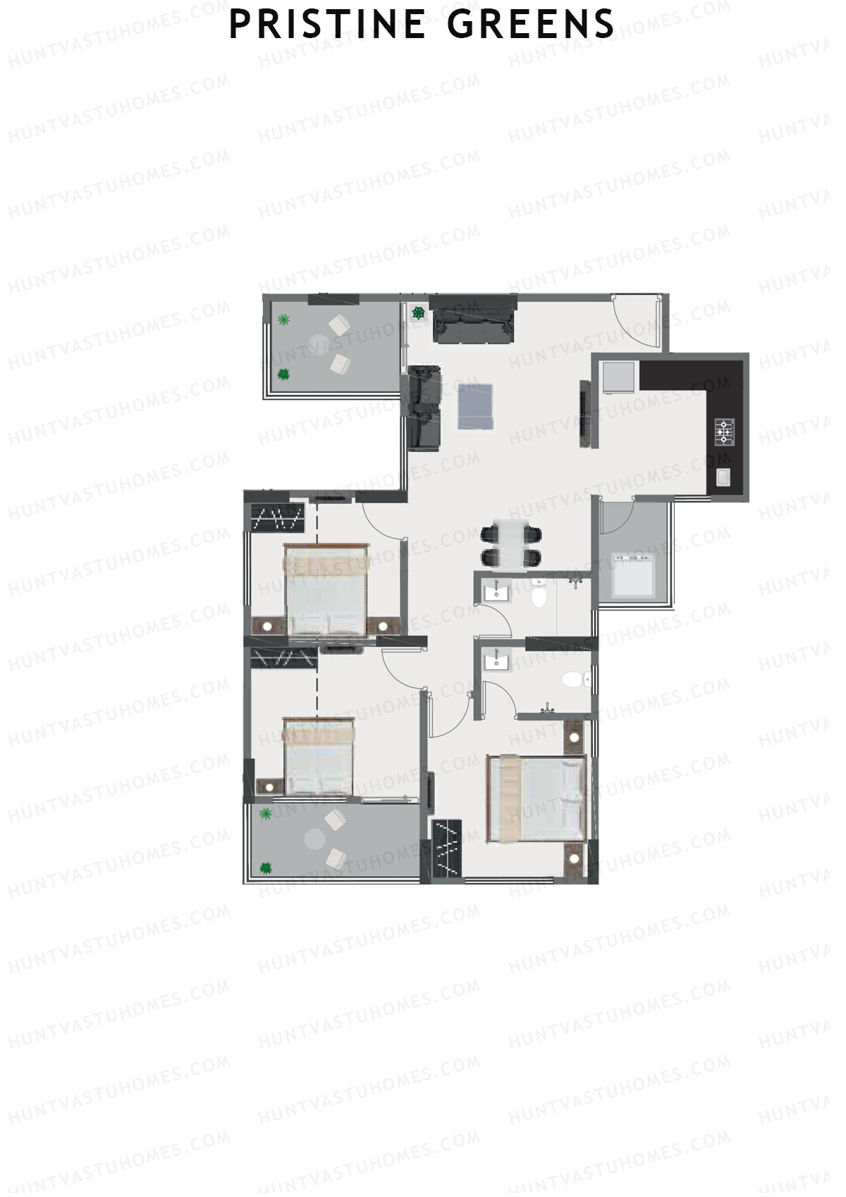 Pristine Greens Wing H Unit 6 Floor Plan