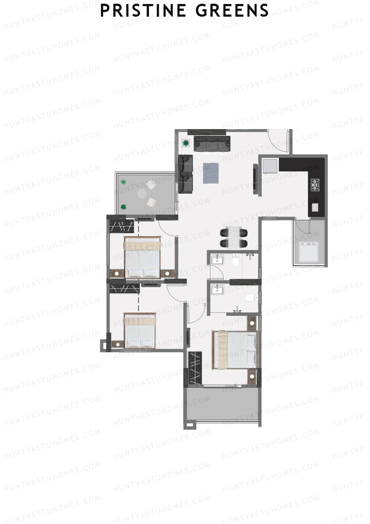 Pristine Greens Wing H Unit 6 Floor Plan