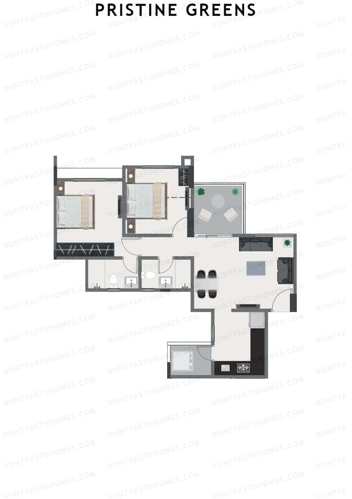 Pristine Greens Wing I Unit 1 Floor Plan
