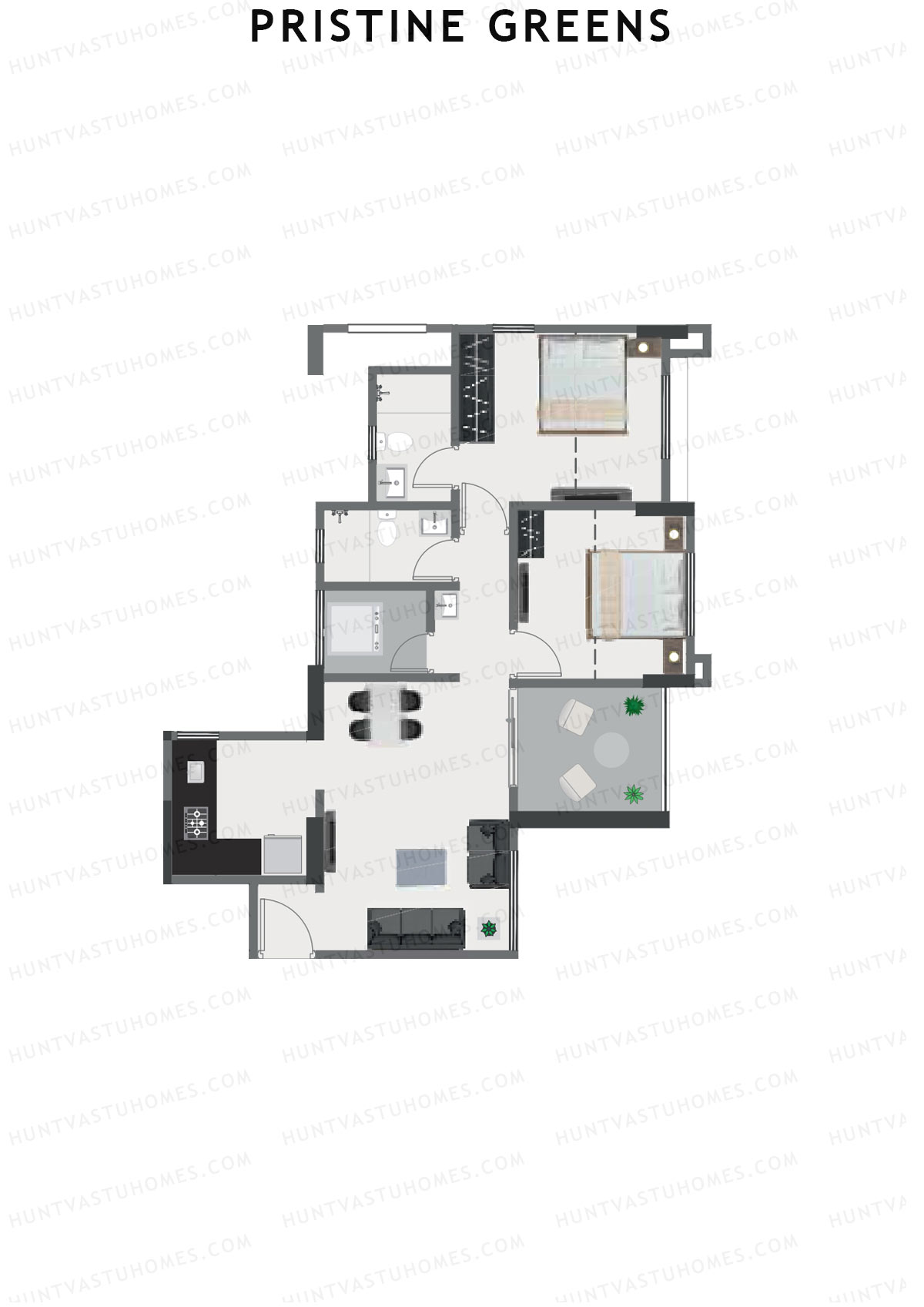 Pristine Greens Wing I Unit 2 Floor Plan