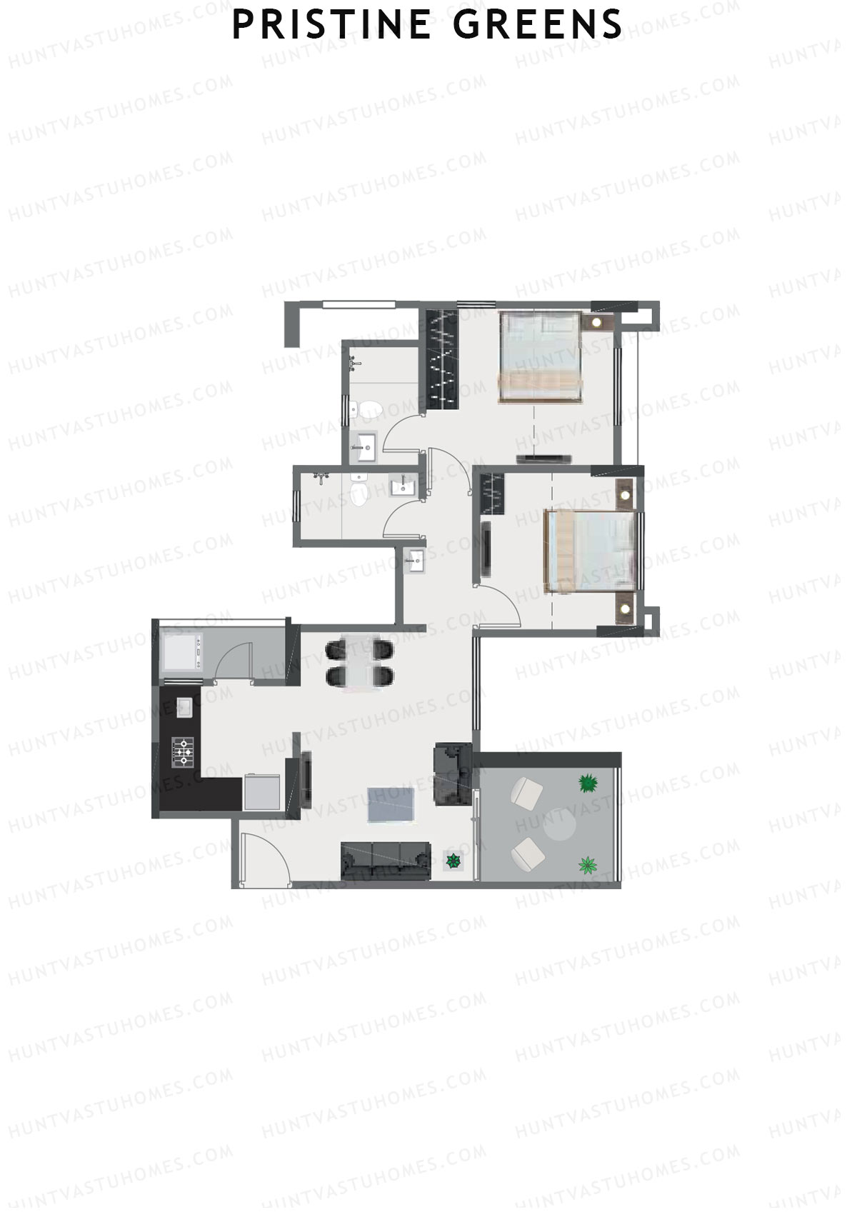 Pristine Greens Wing I Unit 2 Floor Plan