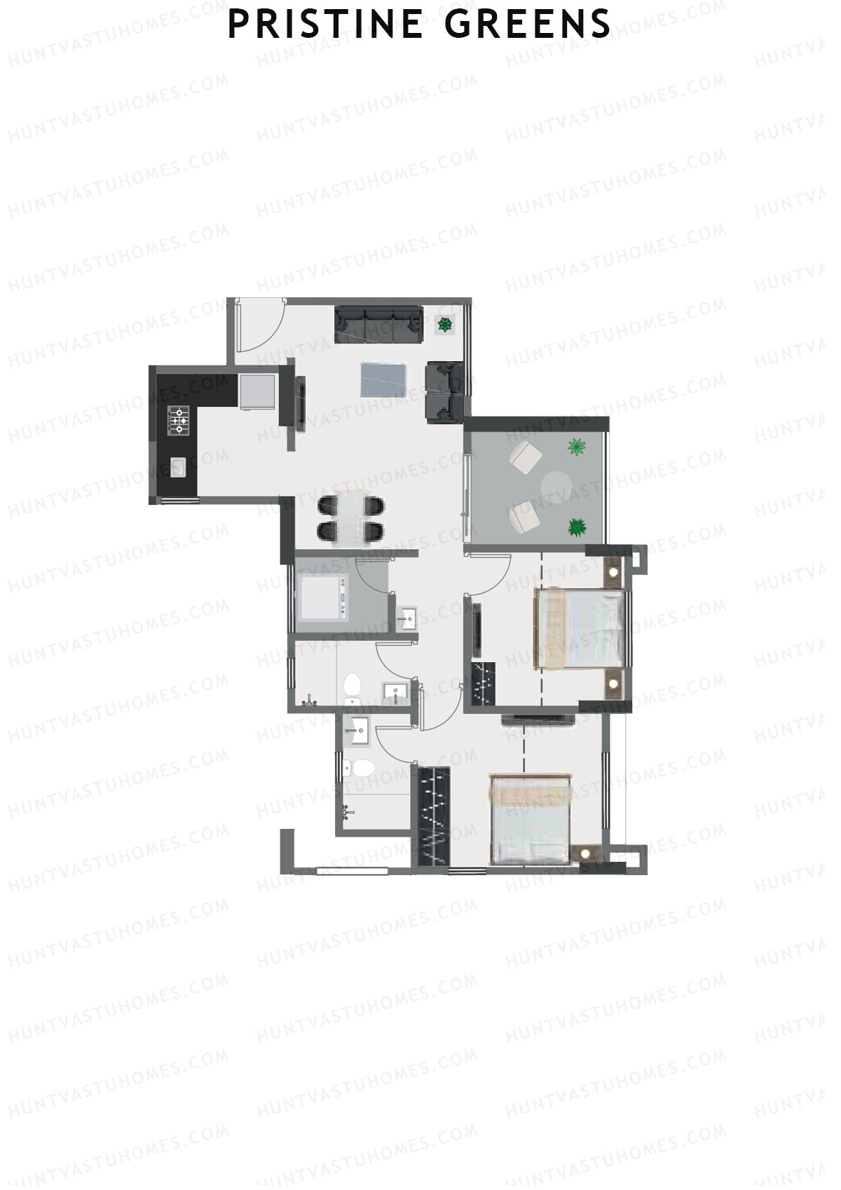 Pristine Greens Wing I Unit 3 Floor Plan