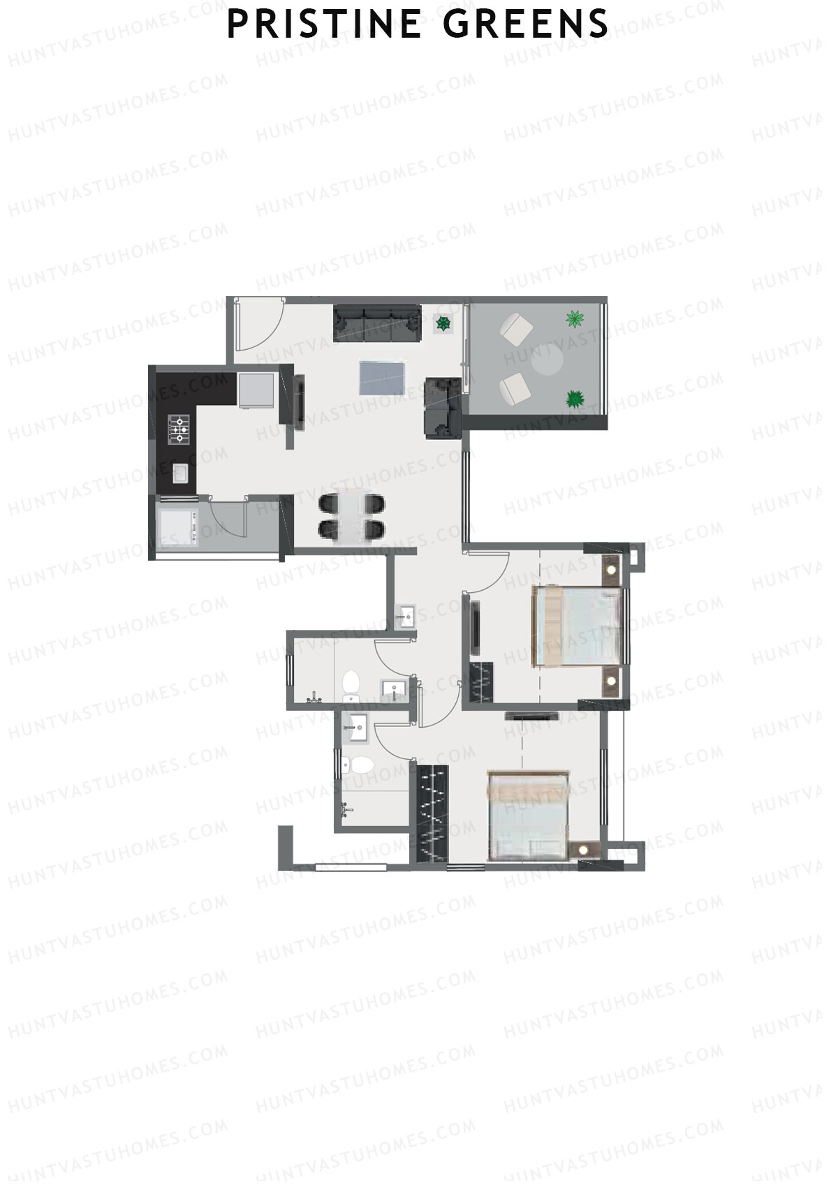 Pristine Greens Wing I Unit 3 Floor Plan