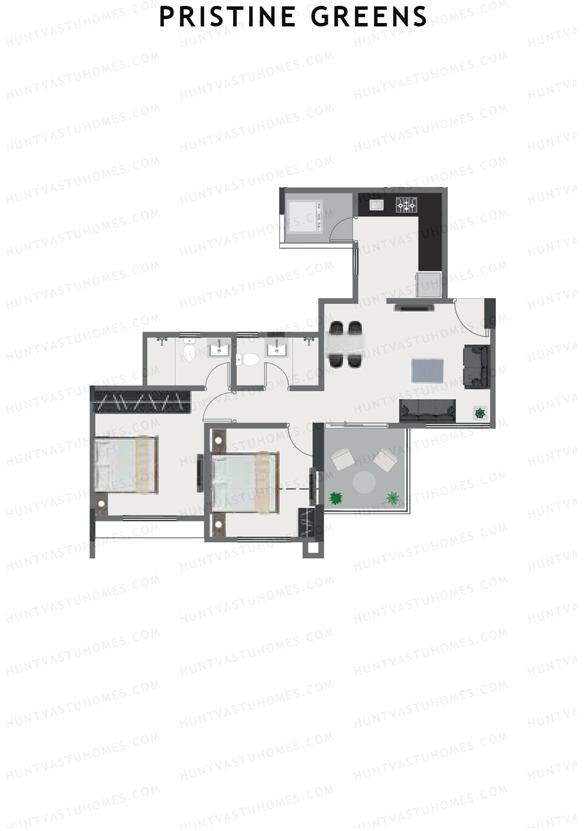 Pristine Greens Wing I Unit 4 Floor Plan