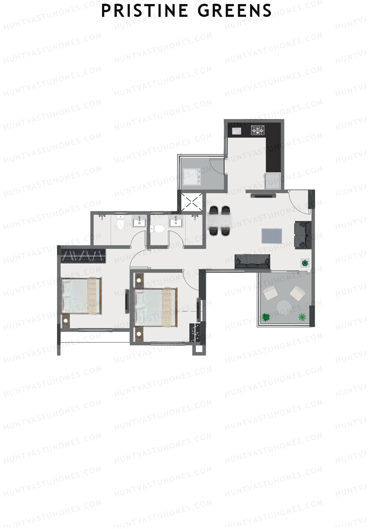 Pristine Greens Wing I Unit 4 Floor Plan