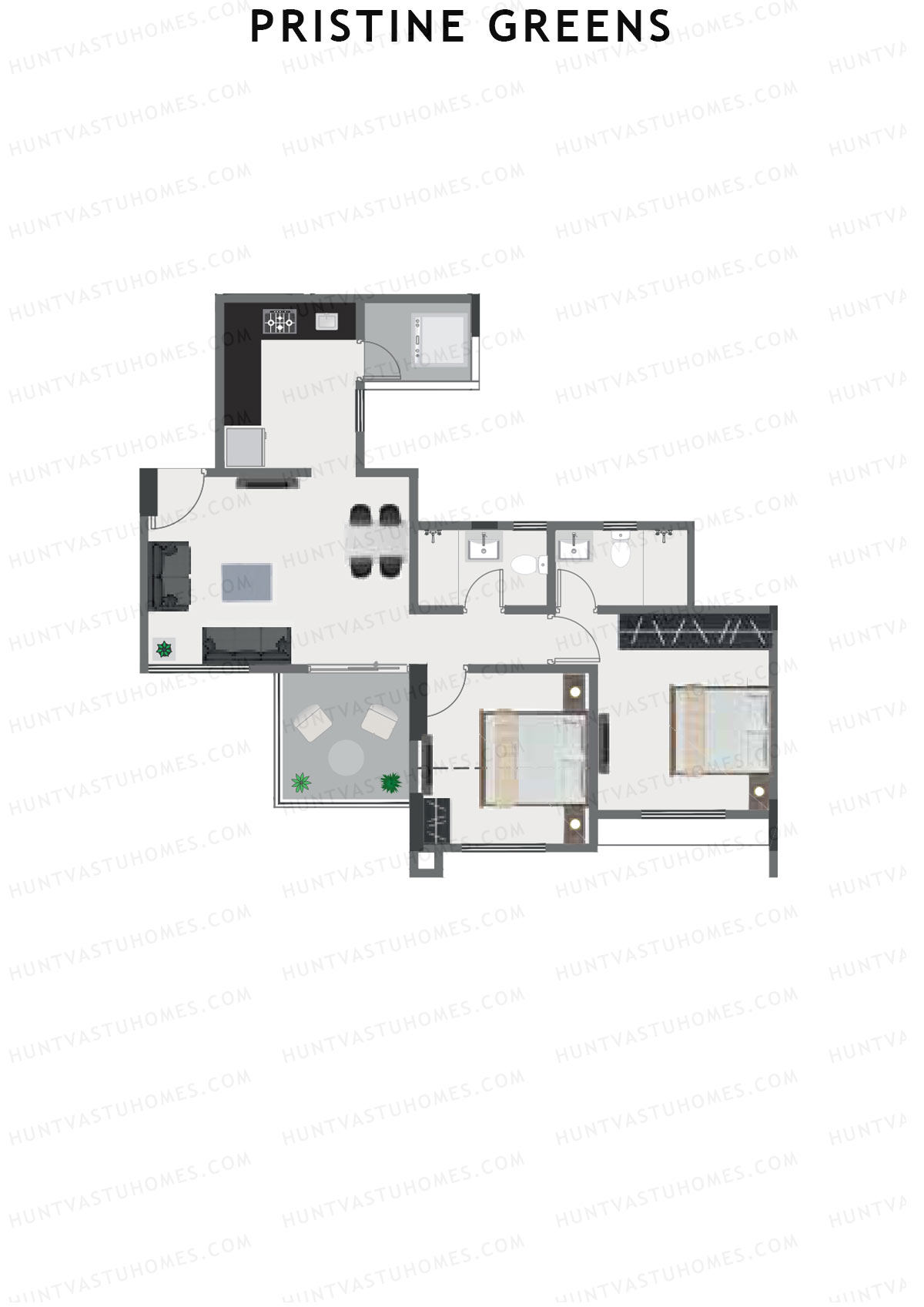 Pristine Greens Wing I Unit 5 Floor Plan