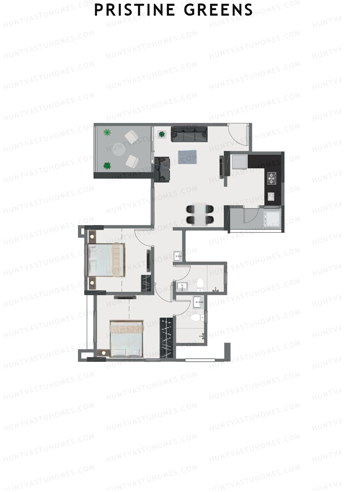 Pristine Greens Wing I Unit 6 Floor Plan