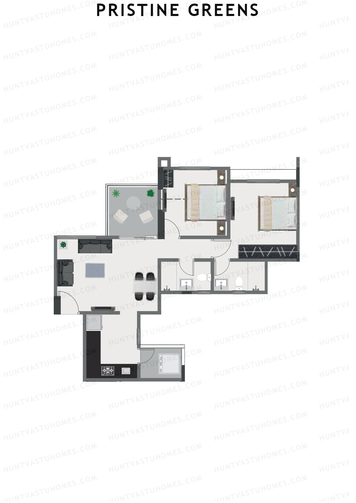 Pristine Greens Wing I Unit 8 Floor Plan