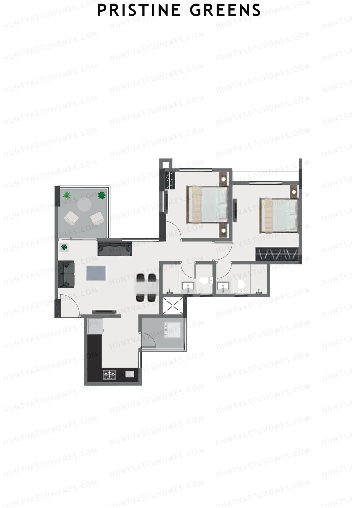 Pristine Greens Wing I Unit 8 Floor Plan