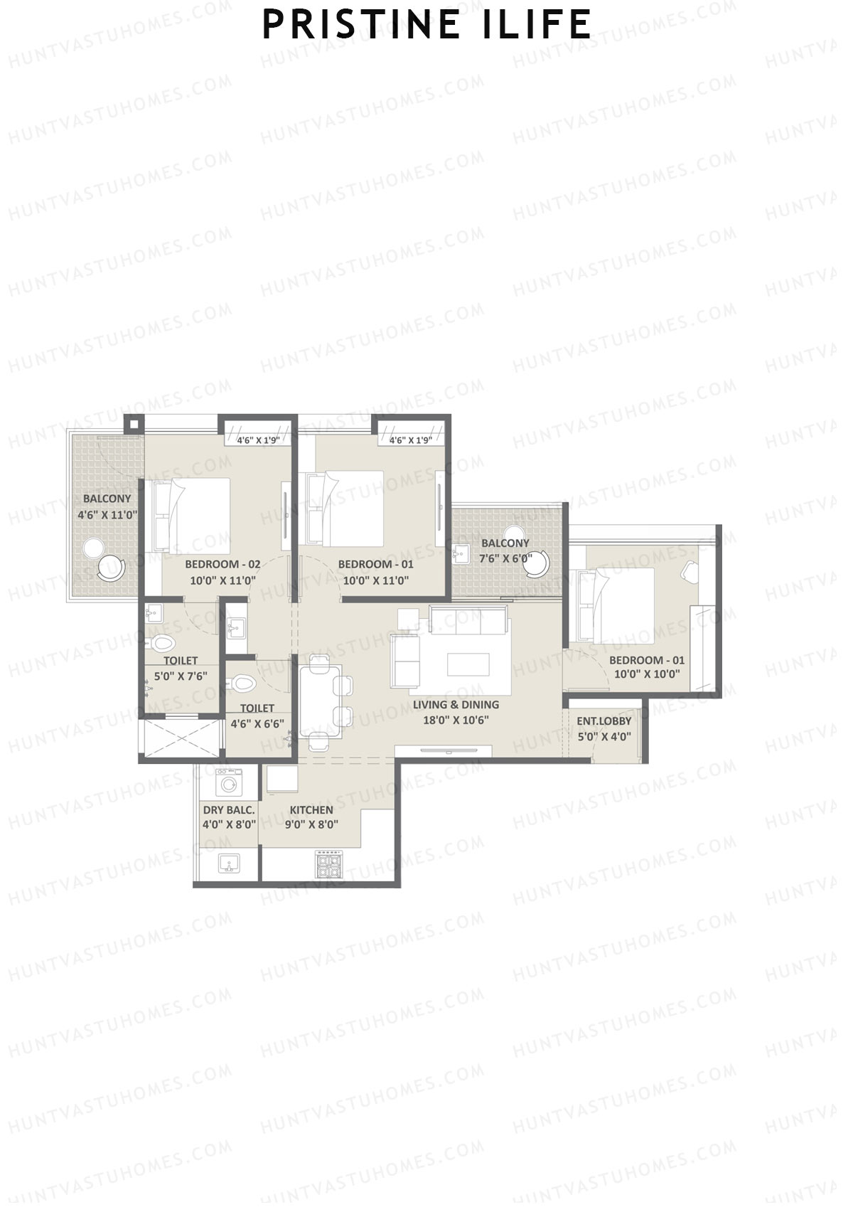 Pristine iLife Omega Unit 1 Floor Plan