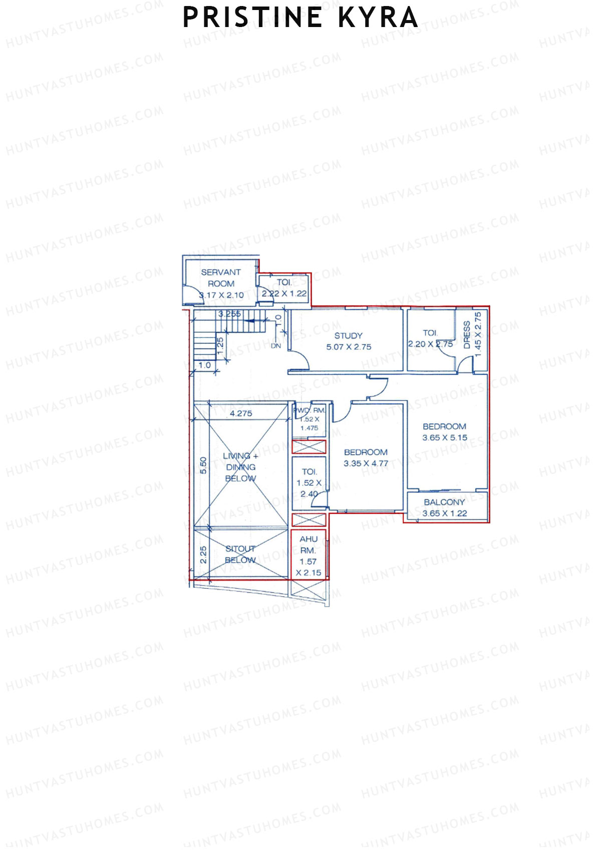 Pristine Kyra, Tower C, Unit 2 (Type DU), 4BHK, Carpet Area 3148   sq ft 