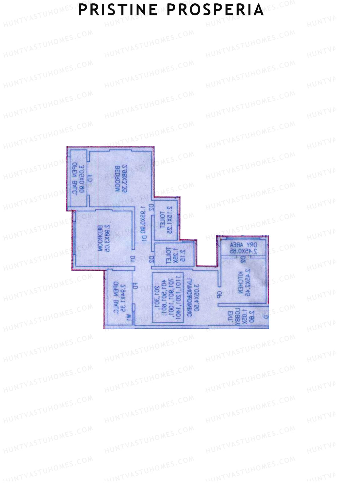 Pristine Prosperia, Tower C, Unit 12, 2BHK, Carpet Area 630   sq ft 