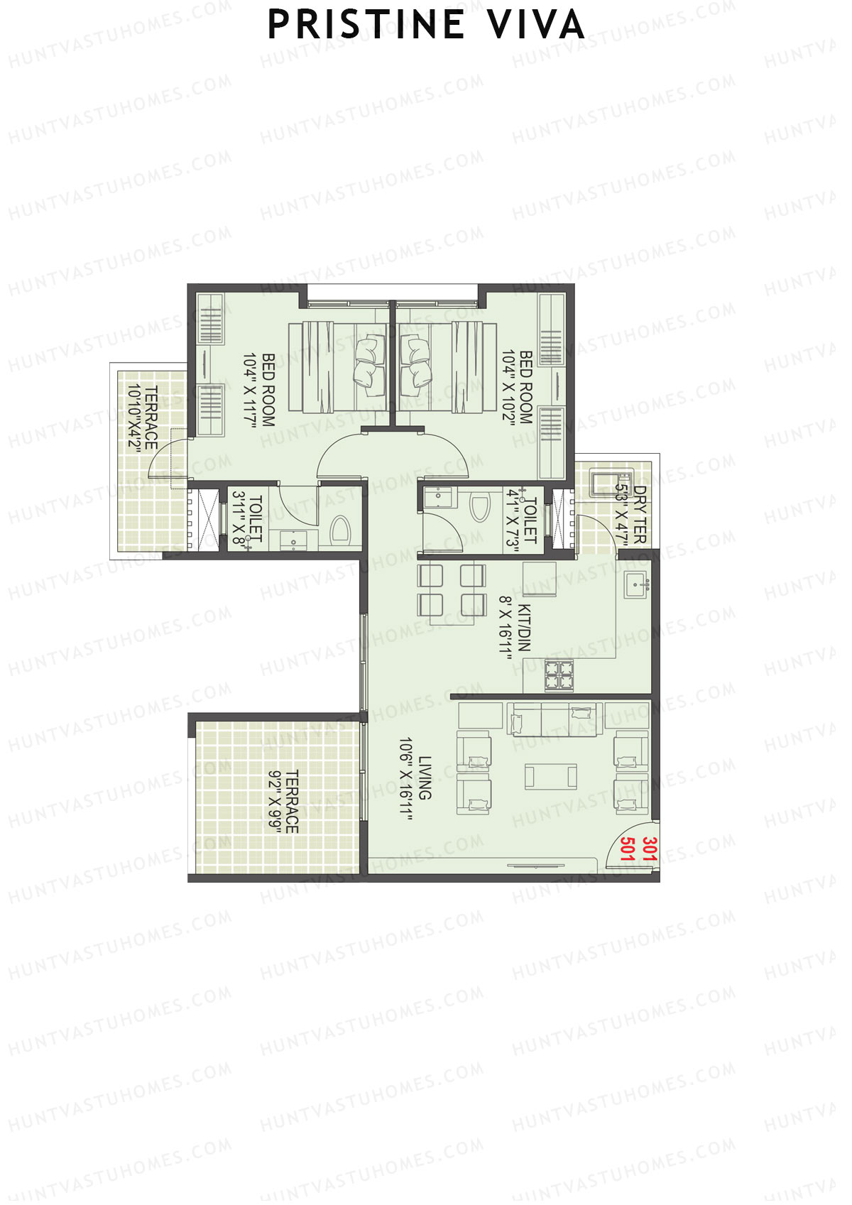 Pristine Viva Tower 1 Unit 1 Floor Plan