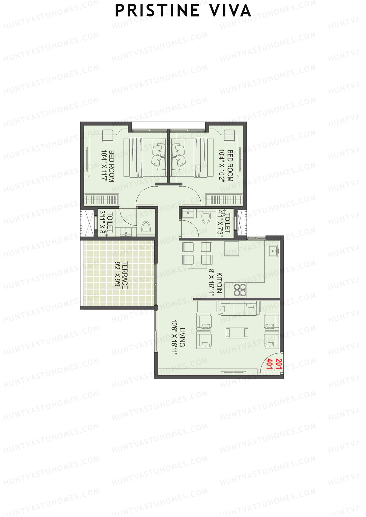 Pristine Viva Tower 1 Unit 1 Floor Plan