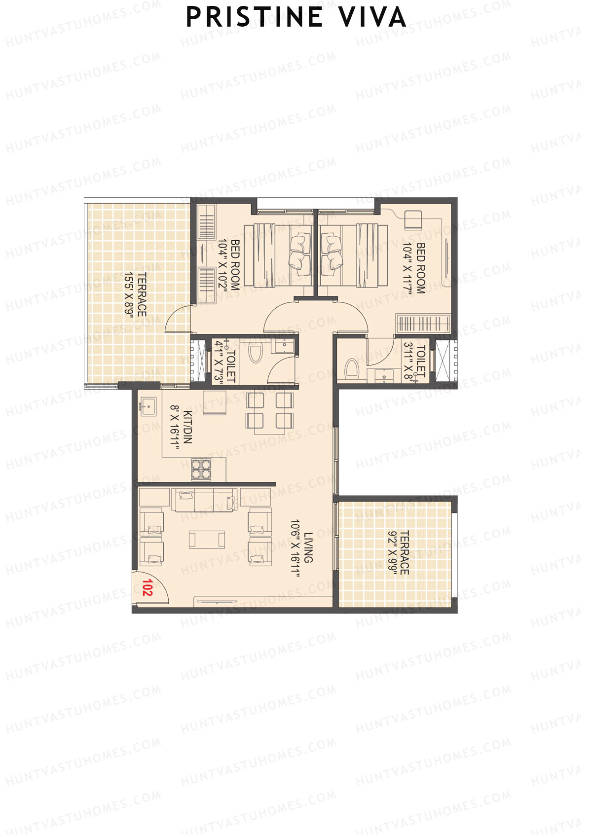 Pristine Viva Tower 1 Unit 2 Floor Plan