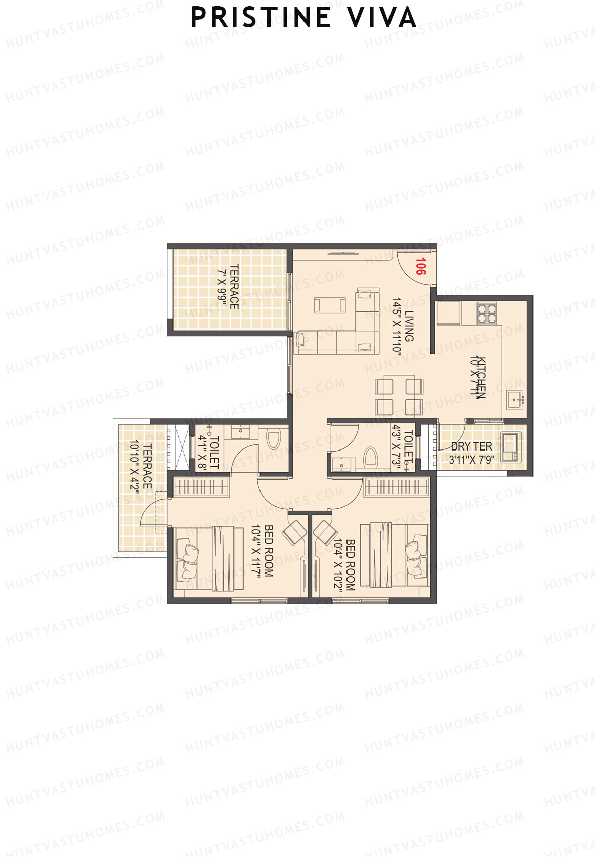 Pristine Viva Tower 1 Unit 6 Floor Plan