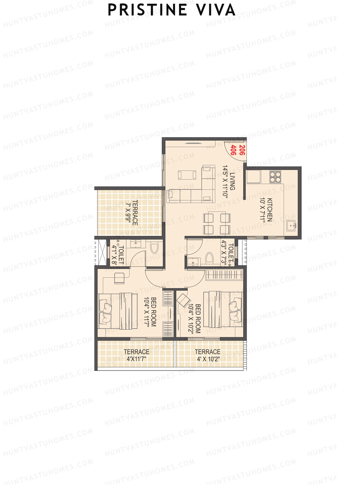 Pristine Viva Tower 1 Unit 6 Floor Plan