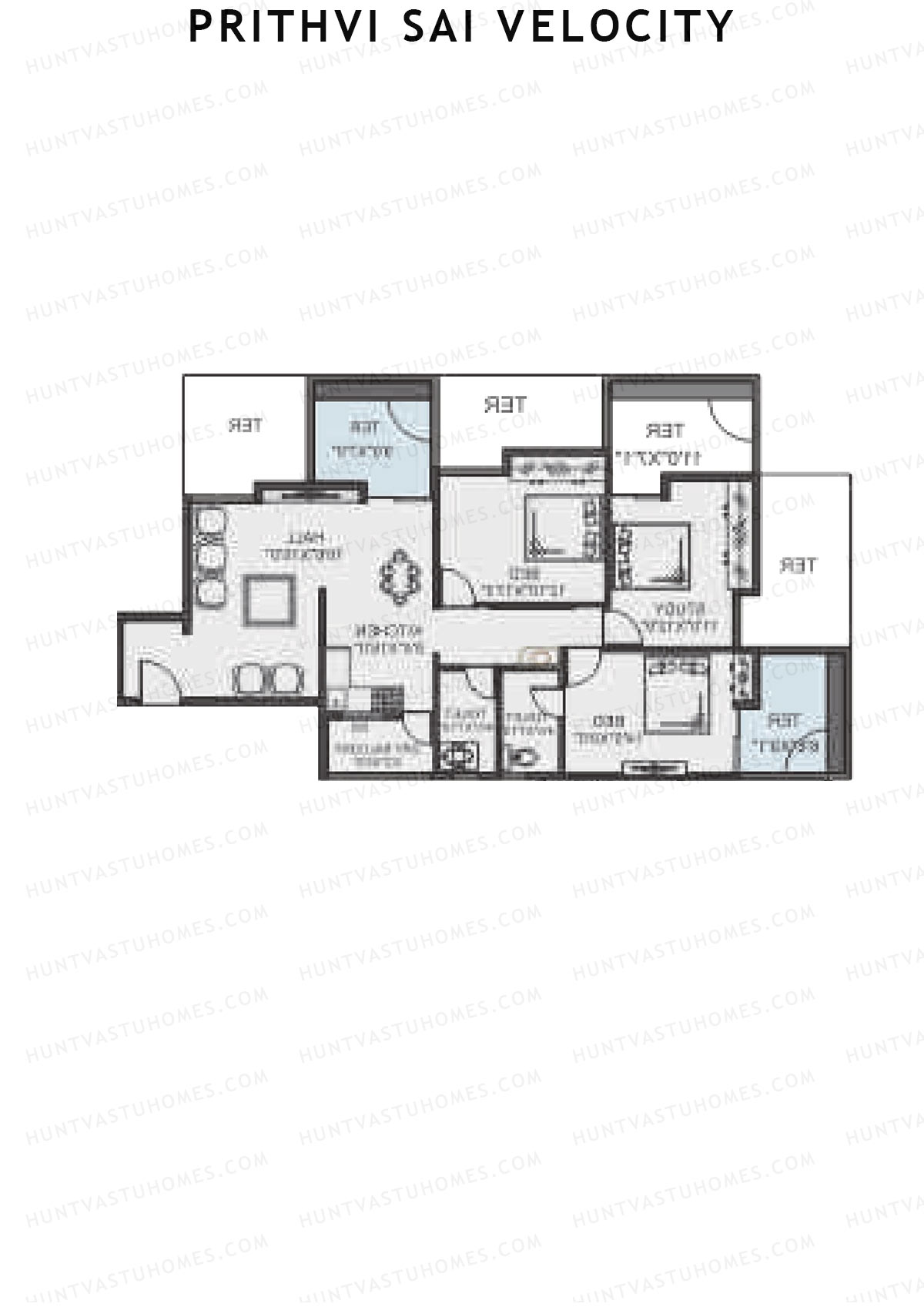 Prithvi Sai Velocity Wing B Unit 1 Floor Plan