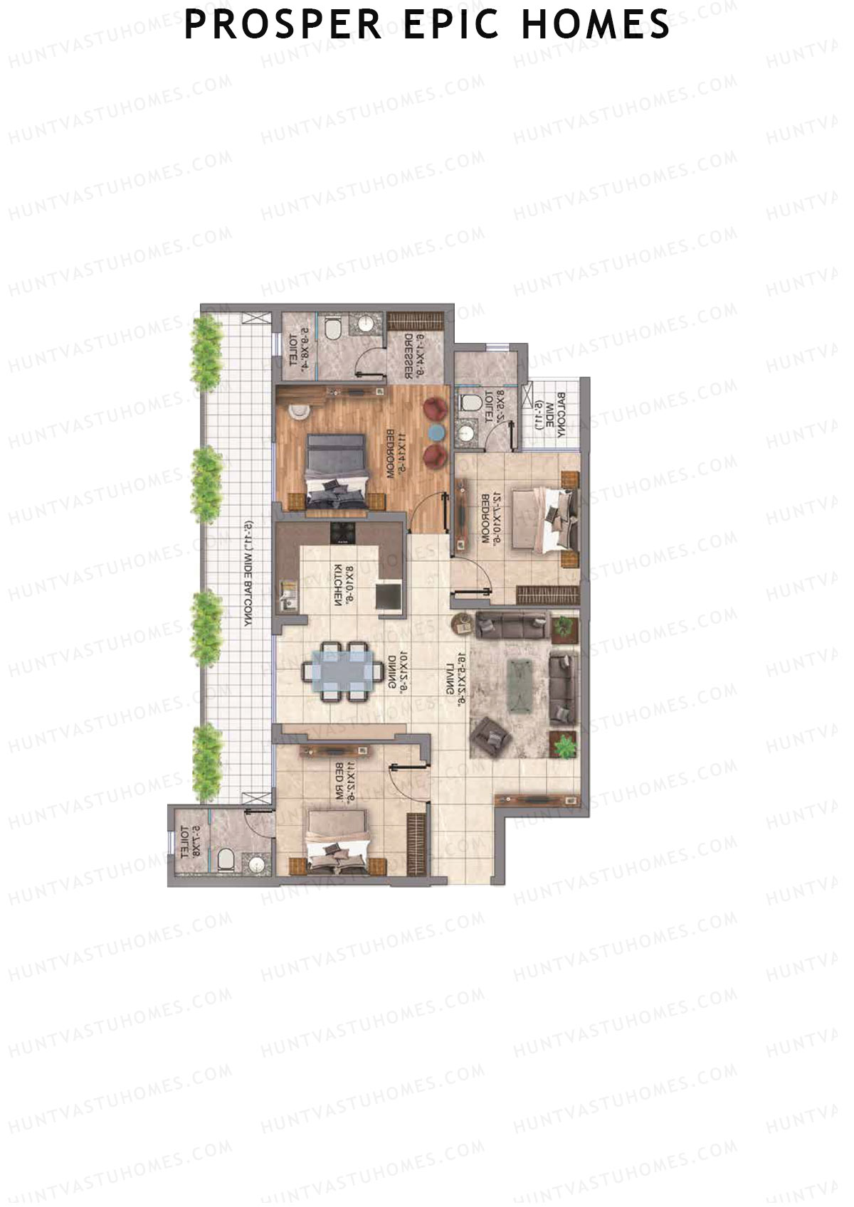 Prosper Epic Homes Tower 1 Unit 1 Floor Plan