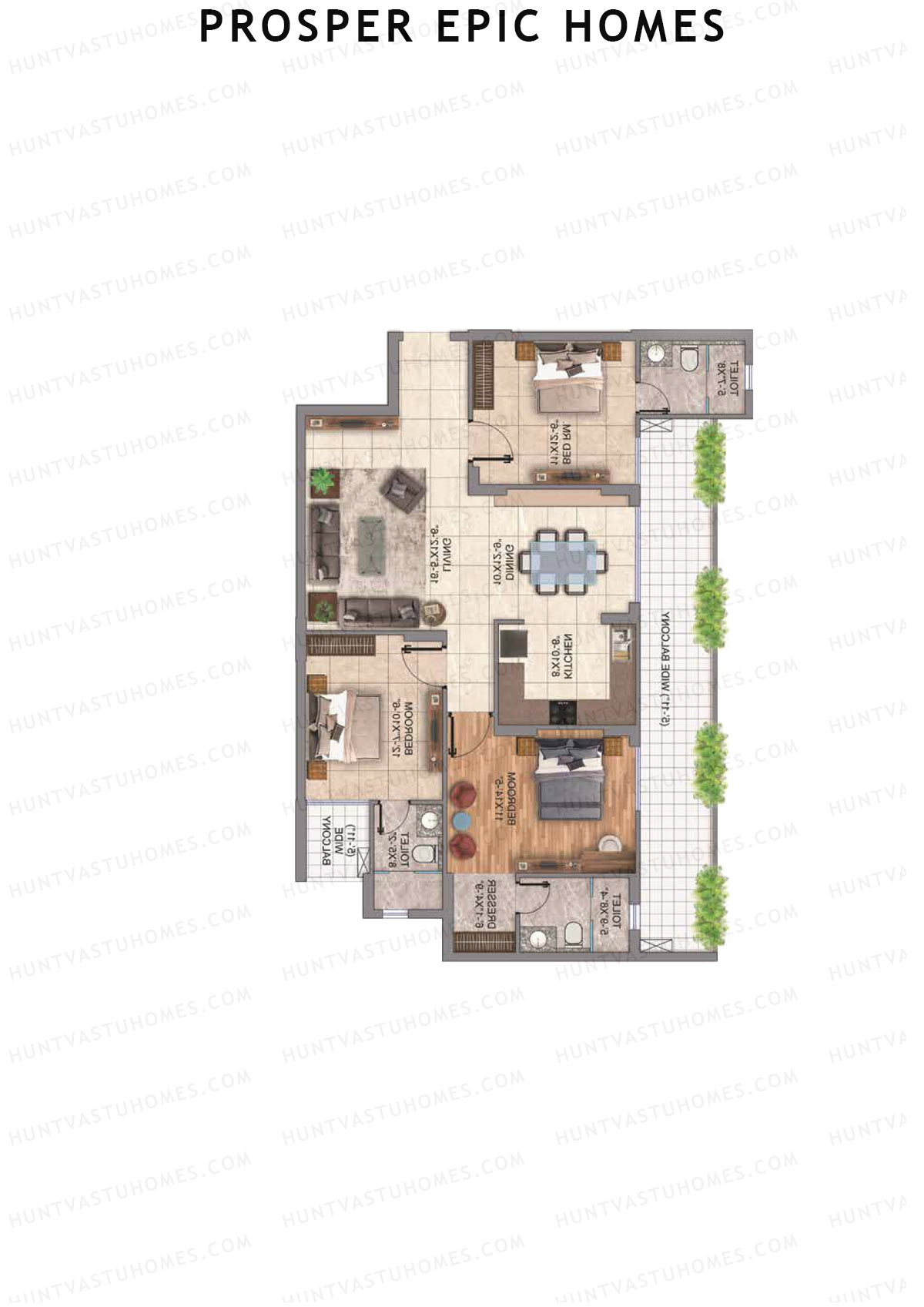 Prosper Epic Homes Tower 1 Unit 3 Floor Plan