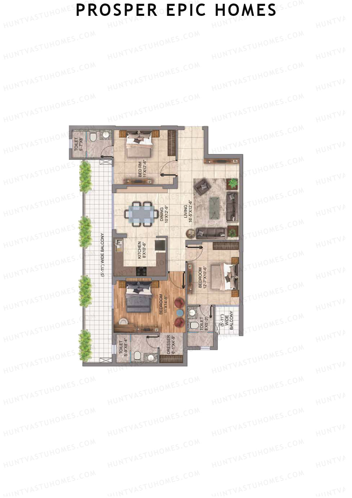 Prosper Epic Homes Tower 1 Unit 4 Floor Plan