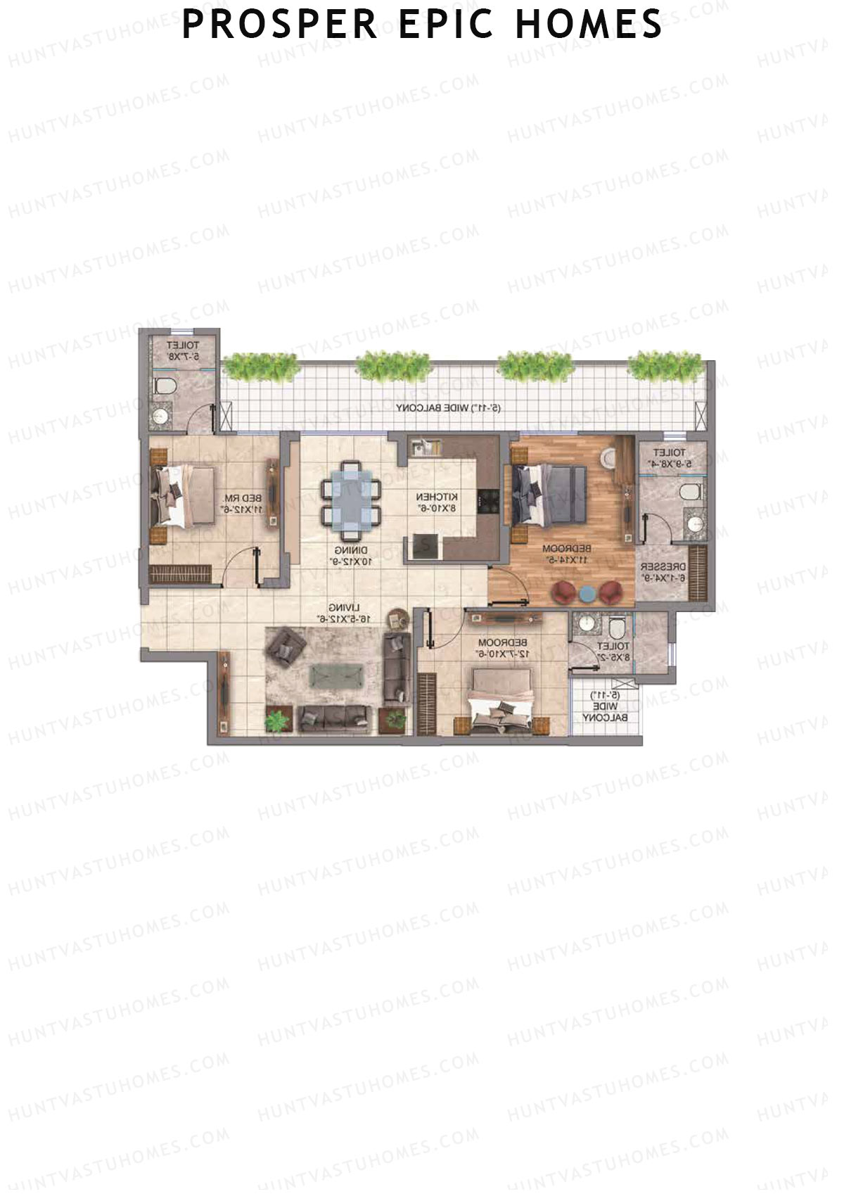 Prosper Epic Homes Tower 2 Unit 1 Floor Plan