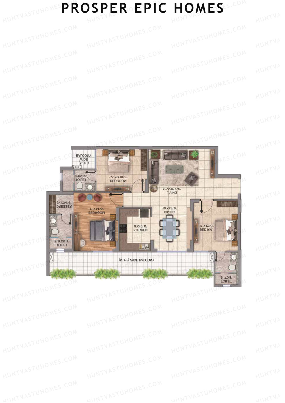 Prosper Epic Homes Tower 2 Unit 3 Floor Plan