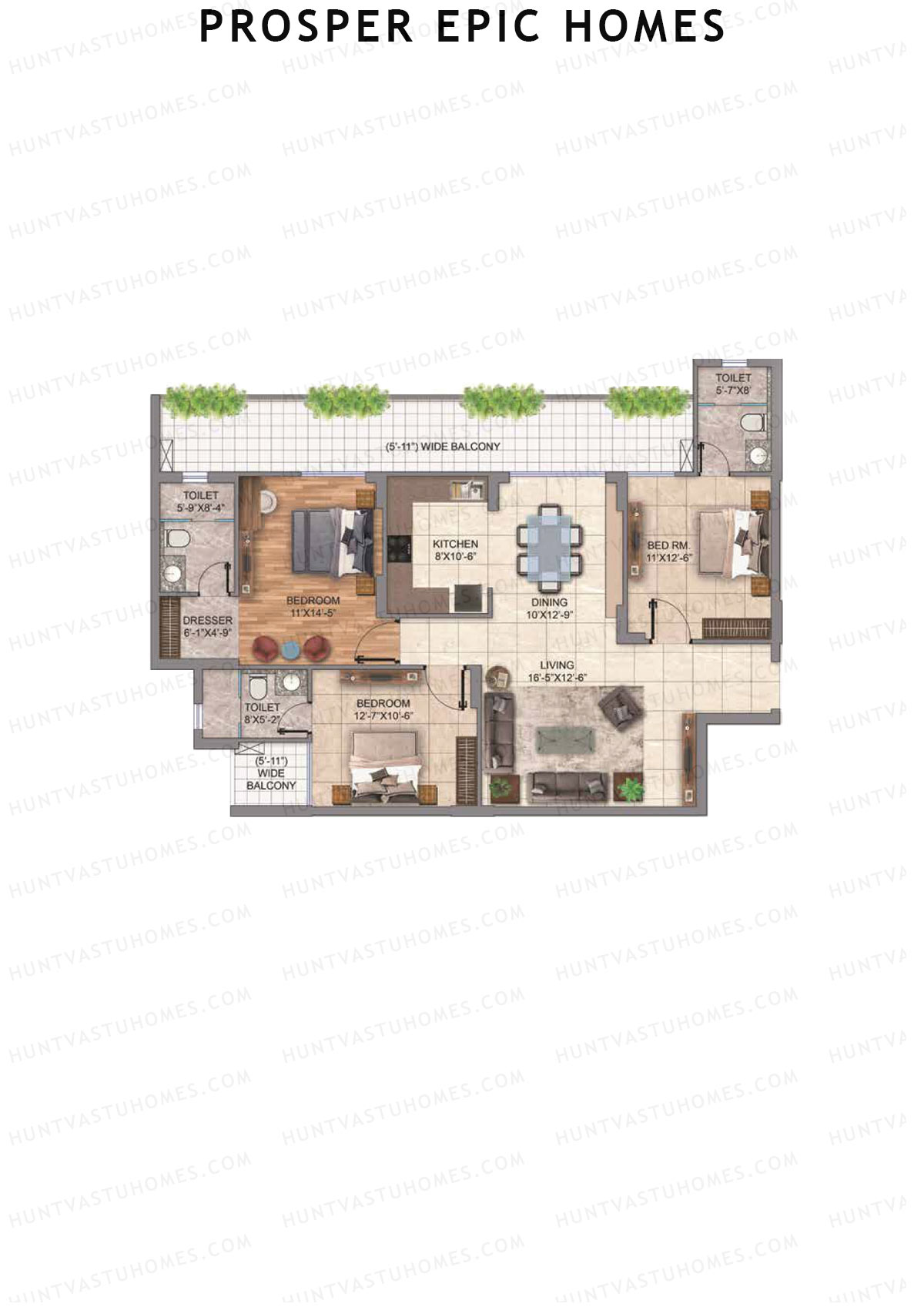 Prosper Epic Homes Tower 2 Unit 4 Floor Plan