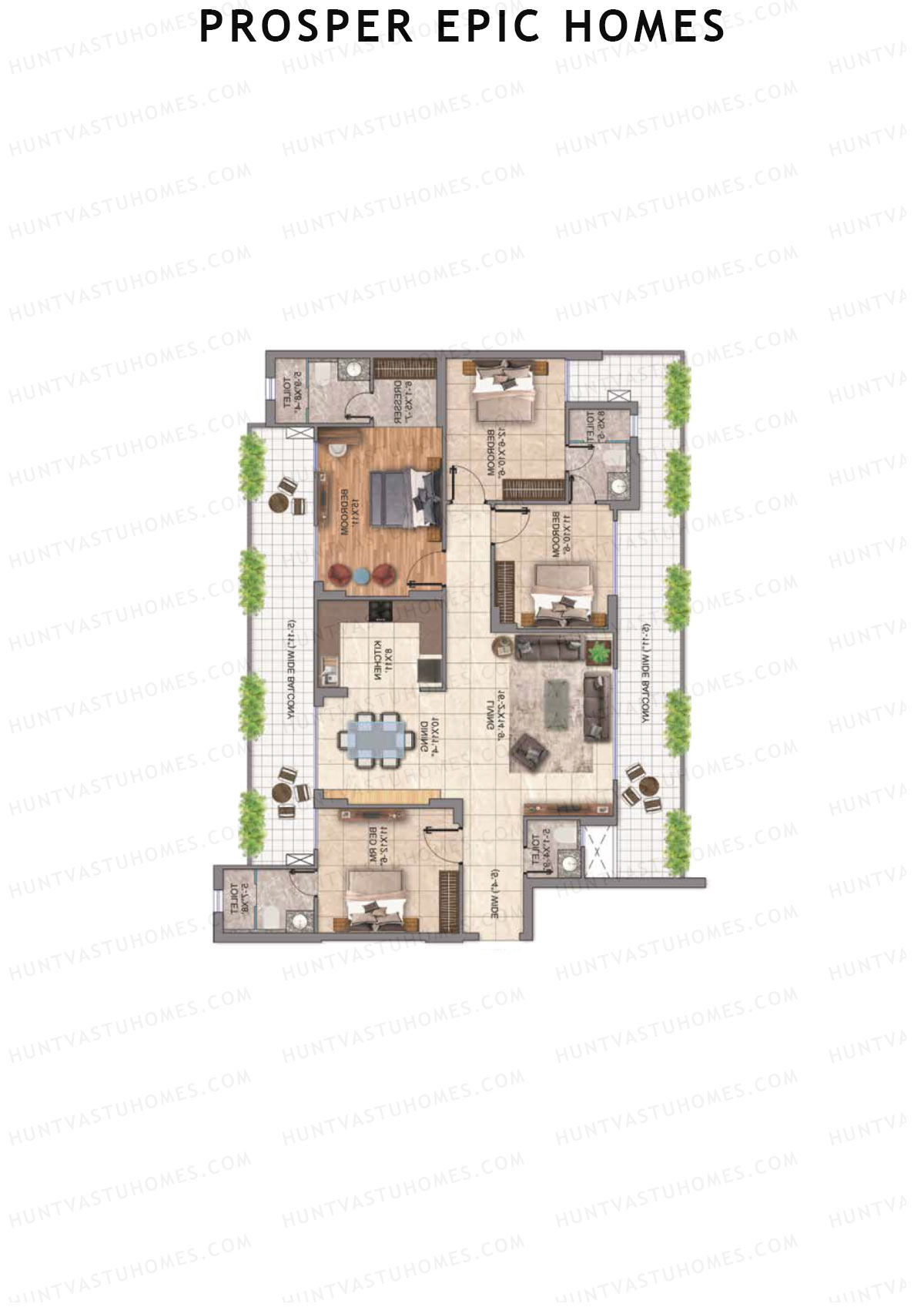 Prosper Epic Homes Tower 3 Unit 1 Floor Plan
